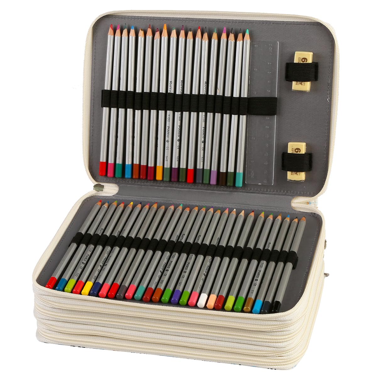 Lbxgap 250 Slots Colored Pencil Case Organizer, 5 Layer Bag