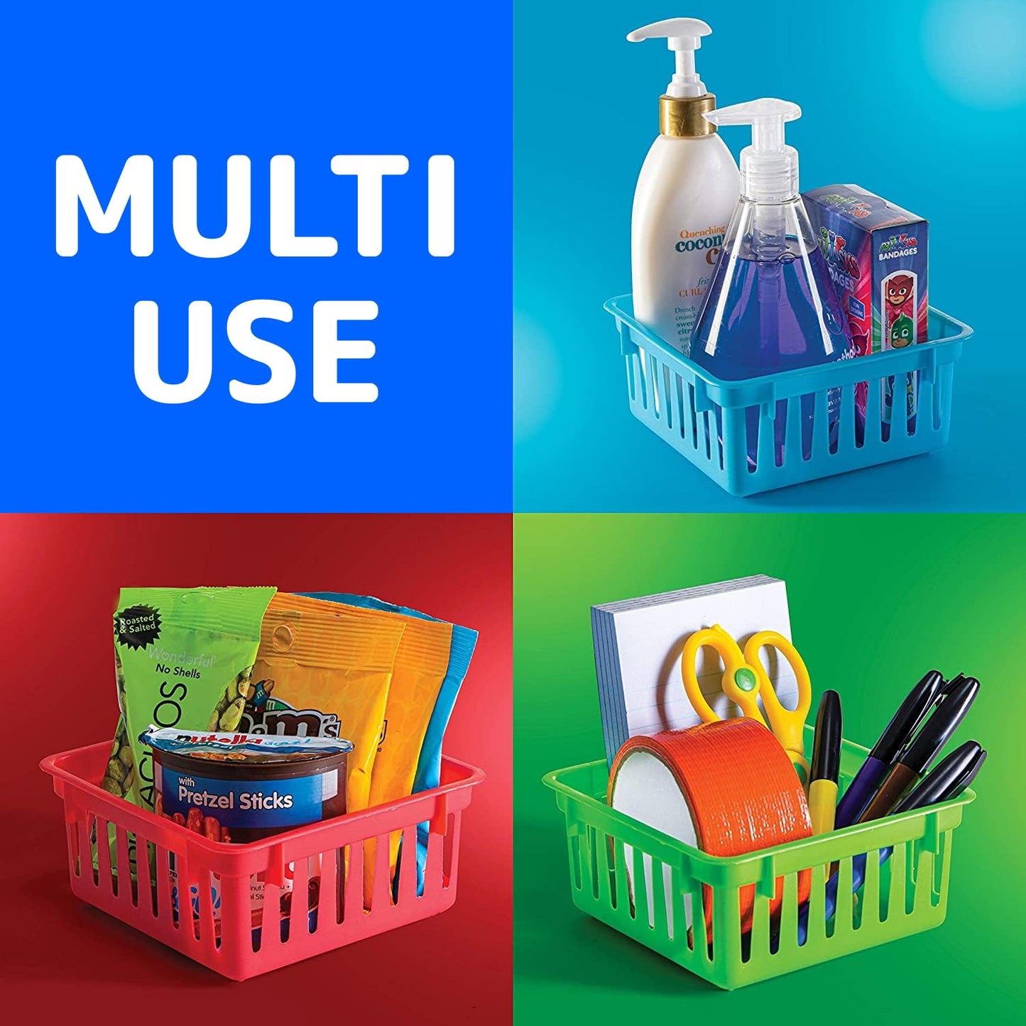 PREXTEX Classroom Storage Baskets - Crayon & Pencil Container - Classroom Organization - Multicolor