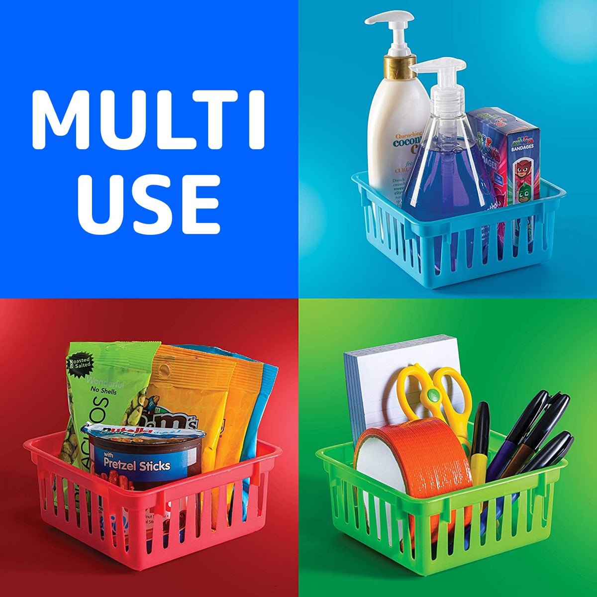PREXTEX Classroom Storage Baskets - Crayon & Pencil Container - Classroom Organization - Multicolor