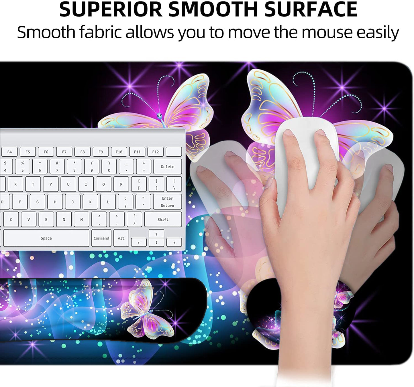 Large Mouse Pad with Wrist Rest, 4-in-1 Wrist Rest for Keyboard and Mouse