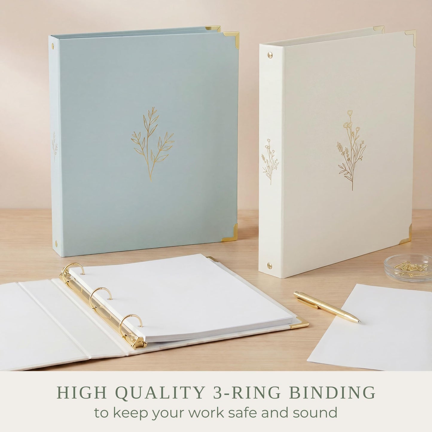 Aesthetic 3 Ring Binder Set of 2-1 Inch Binder Fits Letter Sized Paper
