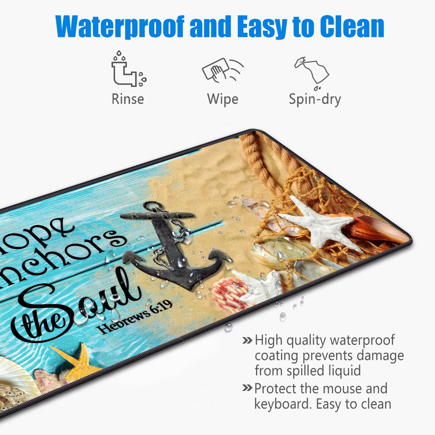 Desk Pad Mat With Coasters, 31.5"x 11.8" XXL Large Gaming Mouse Mat With Non-Slip Base and Stitched