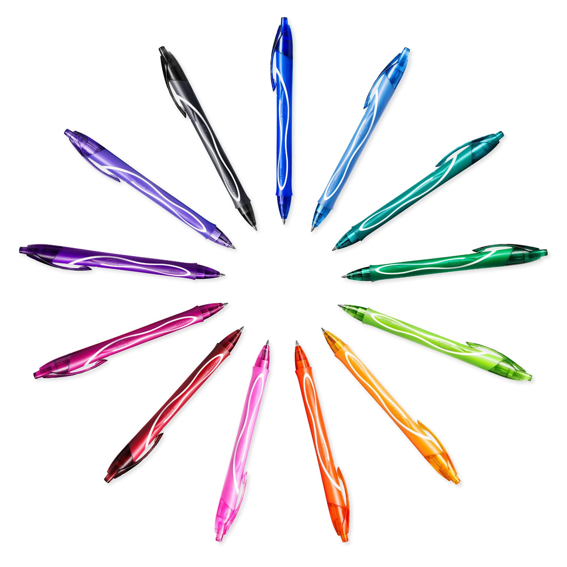 BIC Gel-ocity Quick Dry Gel Pens, Medium Point (0.7 mm), Green, Box of 12, Retractable Pen with