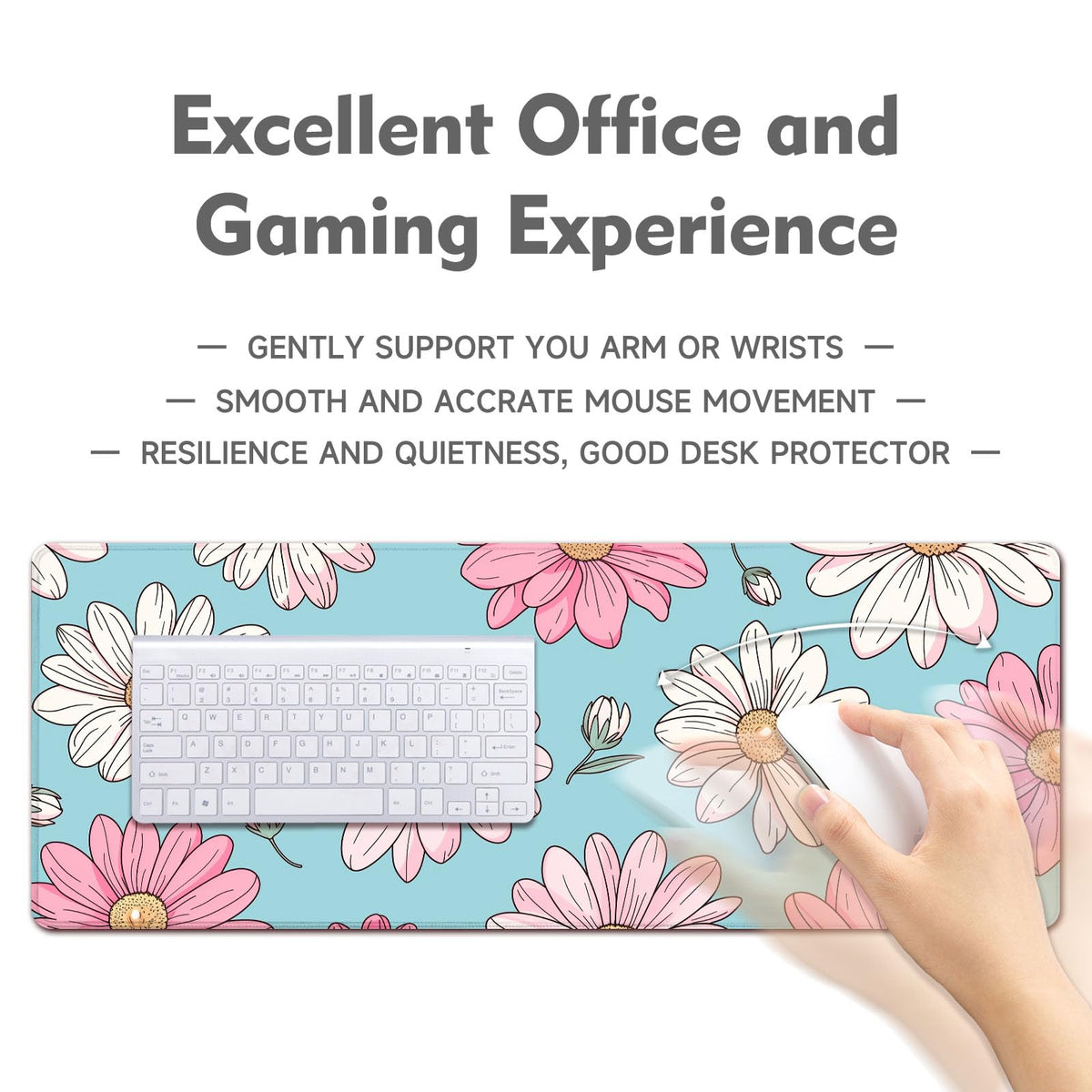 Desk Mat Mouse Pad Gaming Desk Pad XL Large Mouse Mat Office Decor Accessories (Pink E)