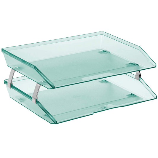 Acrimet Facility 2 Tier Letter Tray, Side Load, Letter Size/A4, Desktop File Organizer, Plastic