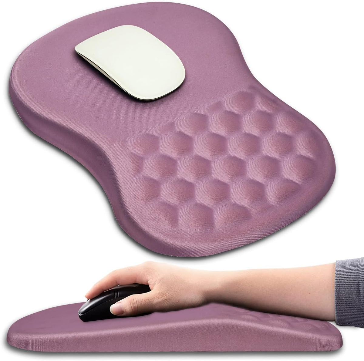 Hokafenle Ergonomic Mouse Pad Wrist Support with Massage Design, Wrist Rest Pain Relief Mousepad