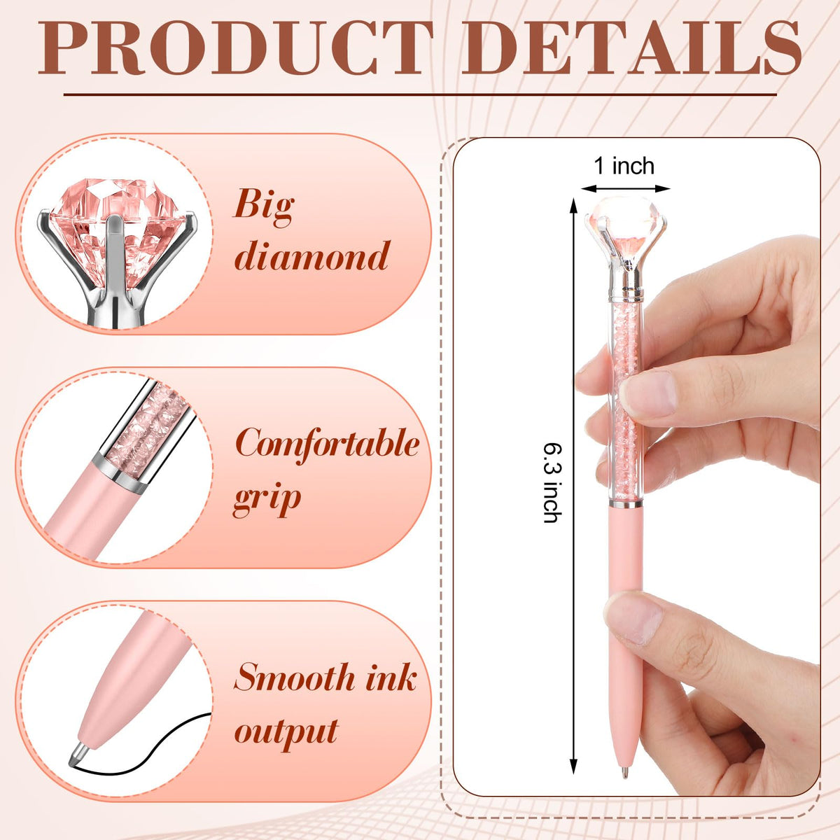 Sherr 100 Pack Crystal Diamond Pens Jewel pen Bulk, Macarons, Glitter