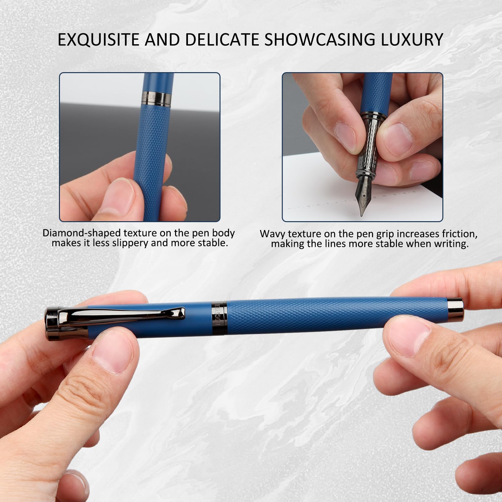 BOCIYER Luxury Fountain Pen Set,Ink Pen for Smooth Writing,Medium Nib,Includes 10 Ink