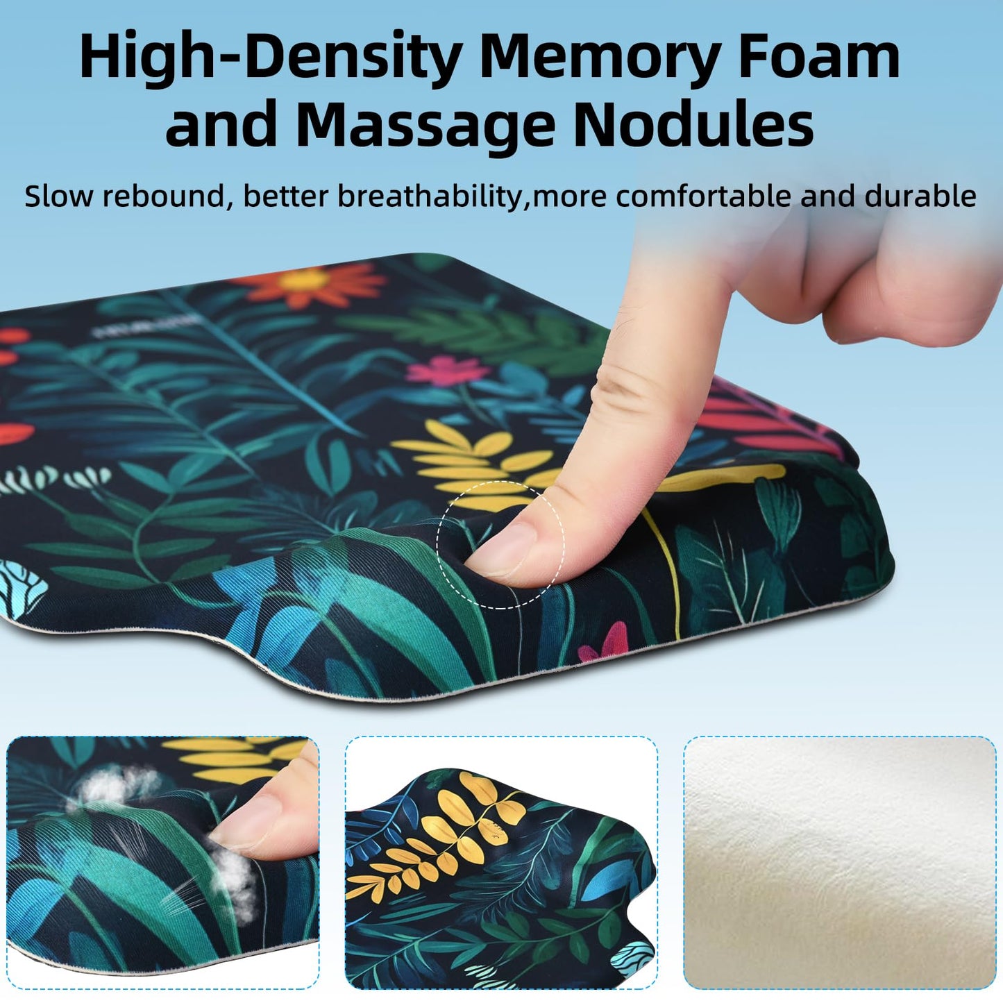 TIDALSOIL Ergonomic Mouse Pad with Memory Foam Wrist Support, Black