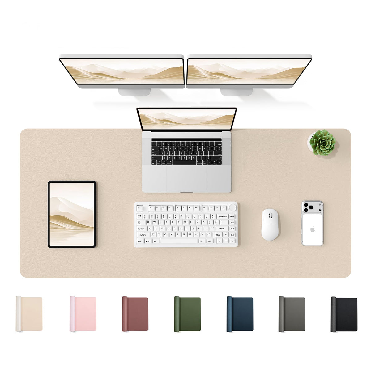 YSAGi 47.2" x 17" Large PU Leather Desk Mat for Keyboard and Mouse - Waterproof Non-Slip Desk Pad