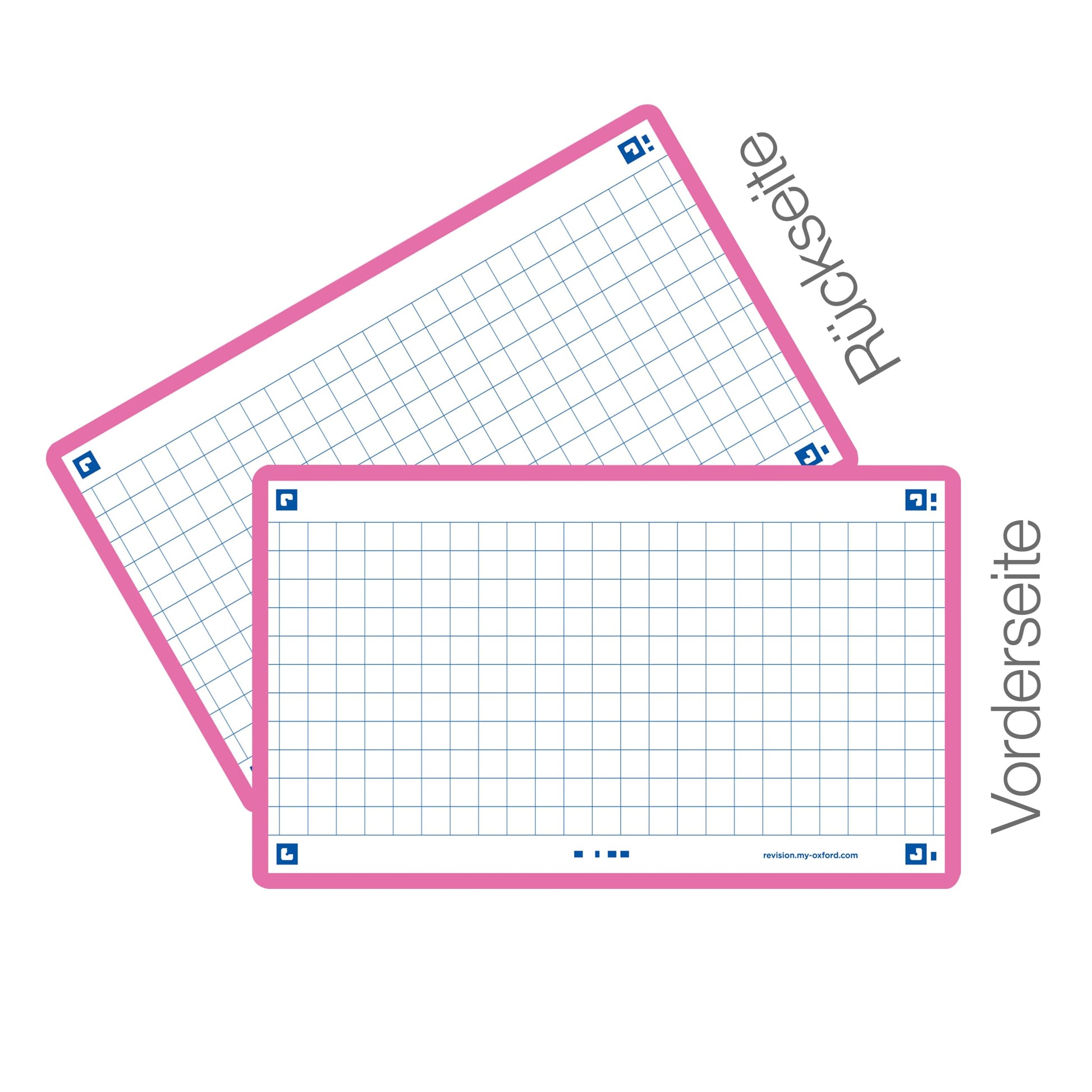 Oxford Flash 2.0-80 Sheets of Bristol Flash Cards 7.5 x 12.5 cm Small Squares with Fuchsia Frame