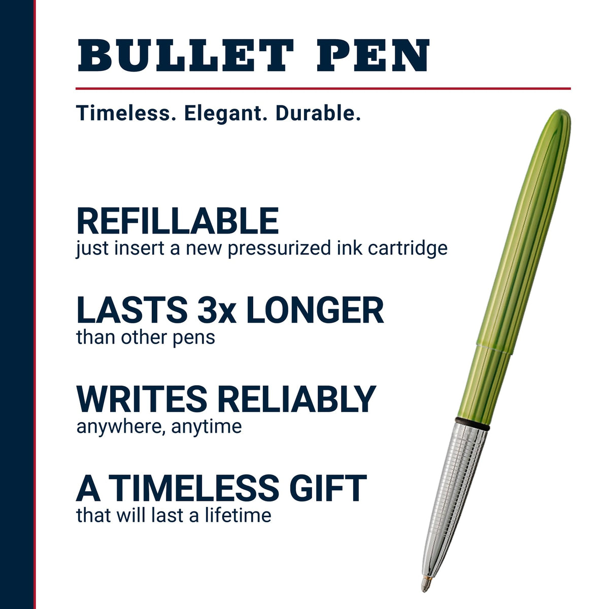 Fisher Space Pen Aurora Borealis Lime Green Ballpoint Bullet Pen, Gift Box