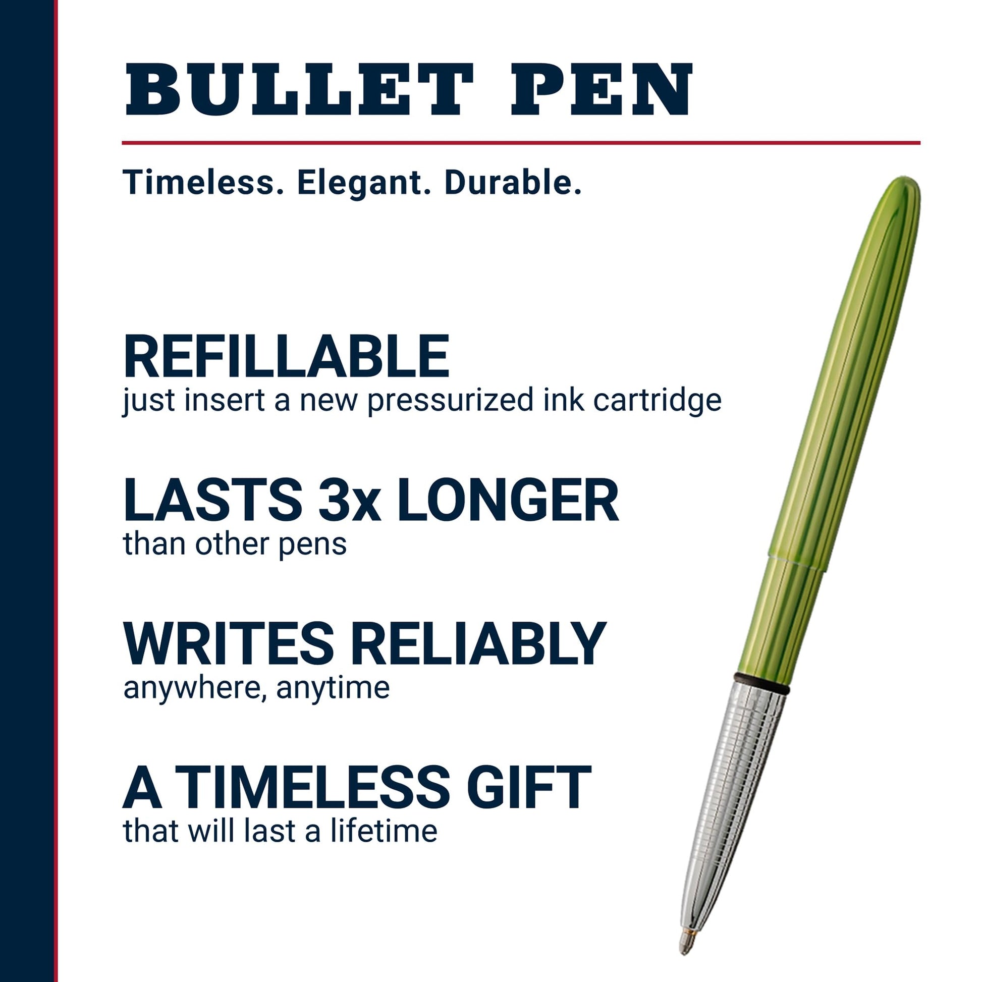 Fisher Space Pen Aurora Borealis Lime Green Ballpoint Bullet Pen, Gift Box