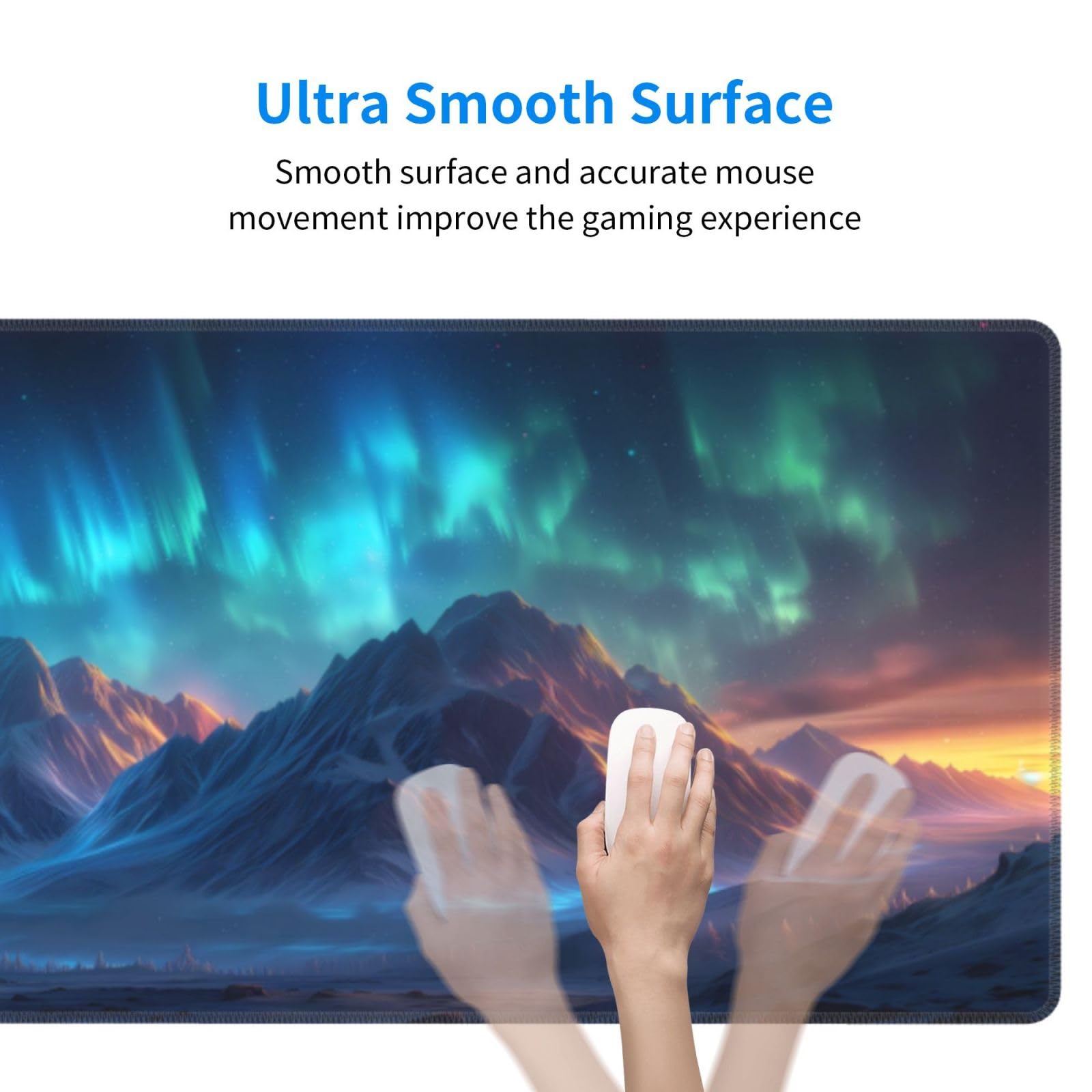 Gaming Mouse Pad Desk Pad,Extended Big Mouse Pad,31.5x11.8 Inch Long Computer Keyboard Mouse Mat