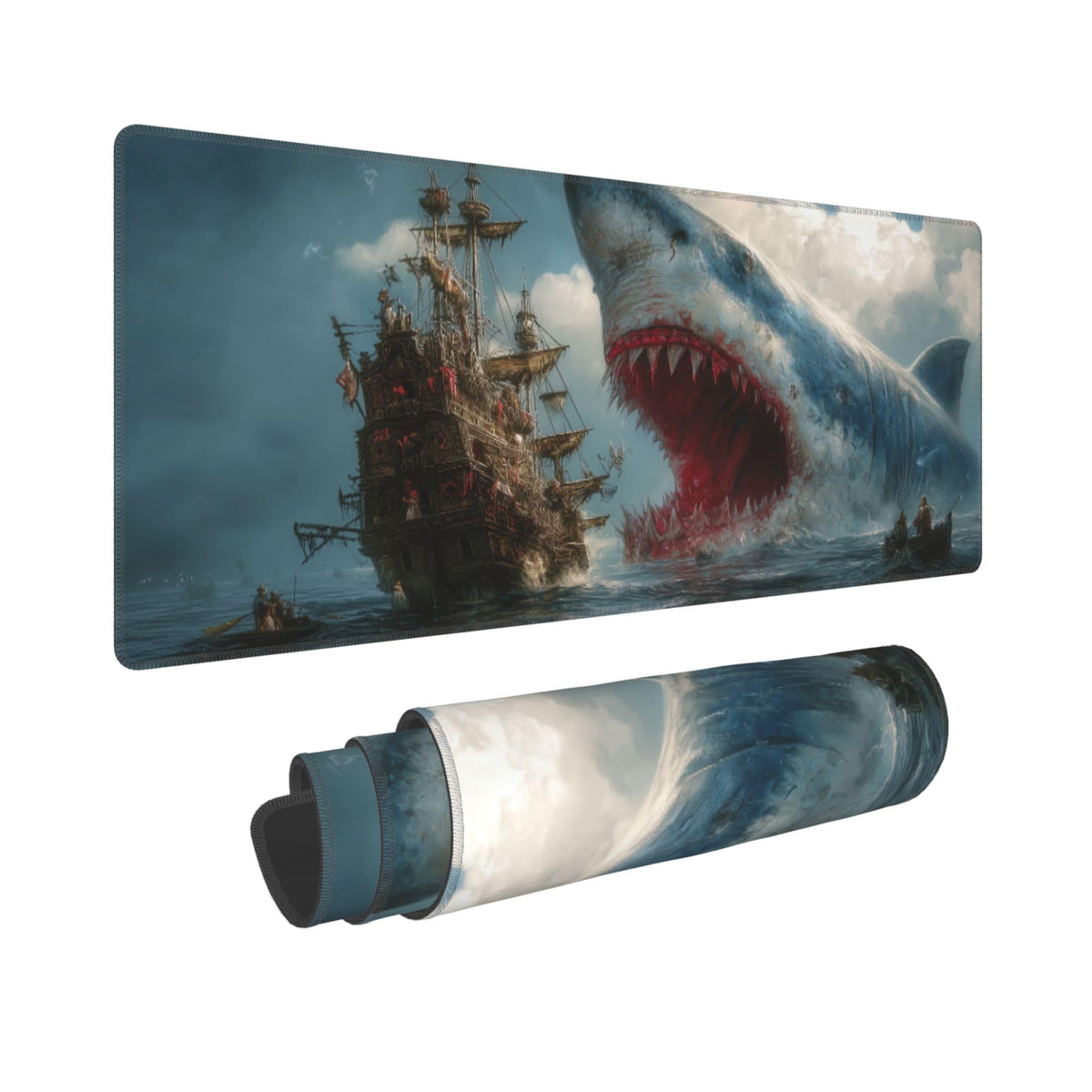 Fish Mouse Pad Extended Large Gaming Mouse Pad XL Stitched Edges for Gamer Home Office 31.5 X 11.8