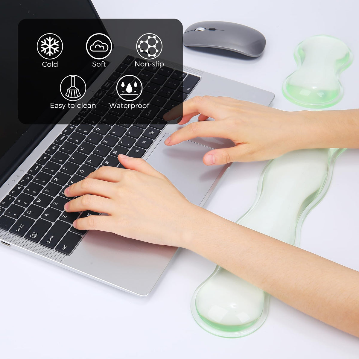 ABRONDA Gel Wrist Rest for Keyboard and Mouse, Wrist Rest for Keyboard, Mouse Wrist Support, Pain
