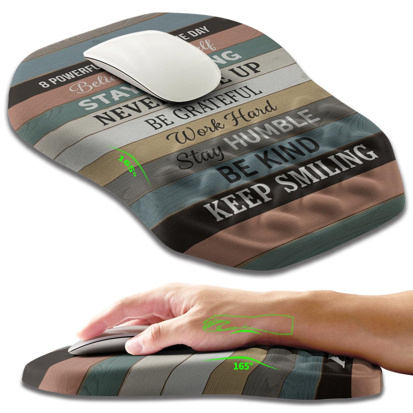Armanza Ergonomic Slope Mouse Pad Wrist Support, Wrist Rest Mousepad for Carpal Tunnel Pain Relief