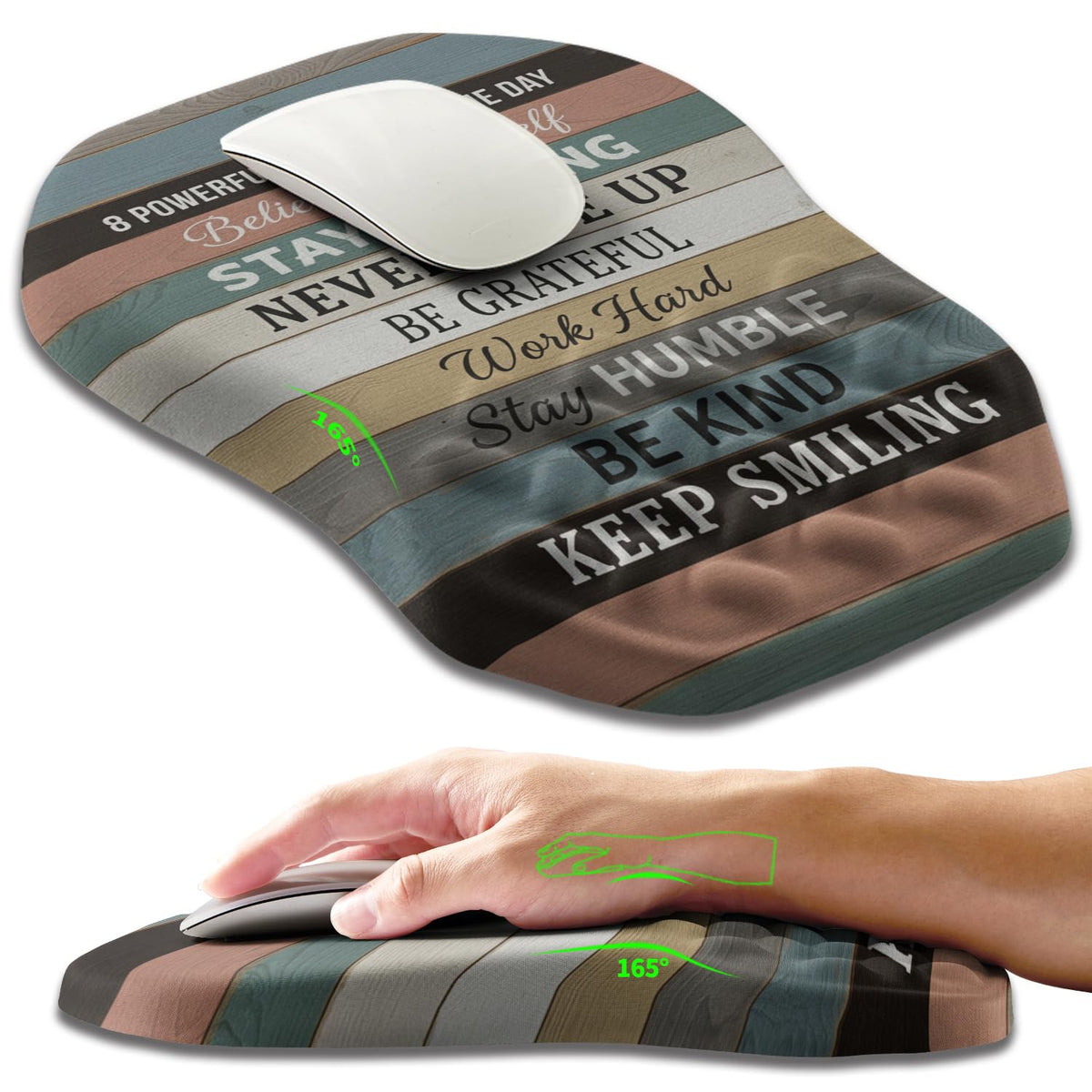 Armanza Ergonomic Slope Mouse Pad Wrist Support, Wrist Rest Mousepad for Carpal Tunnel Pain Relief
