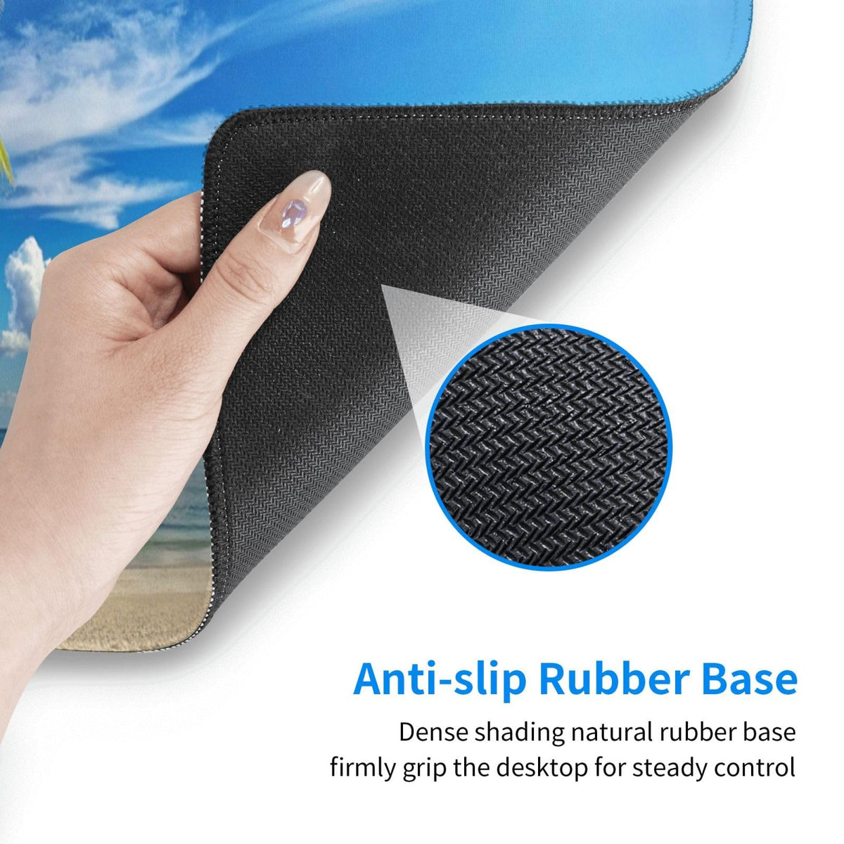Beach Mouse Pad XL Large Mousepad Non Slip Rubber Base Desk Mat for Laptop Computer Gaming 31.5" X