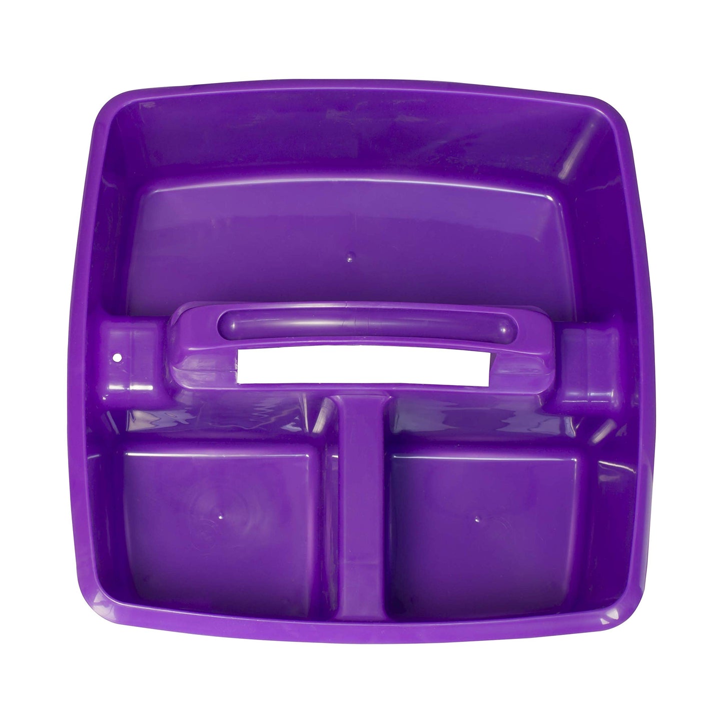 Storex 3-Compartment Small Caddy – Multipurpose Classroom Organizer with Handle, Purple, 5-Pack