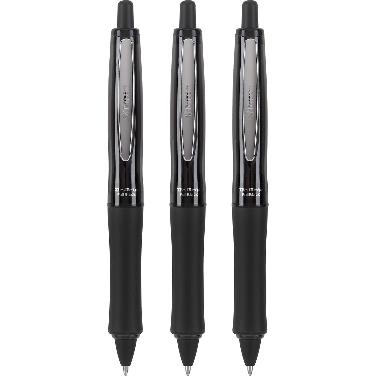 PILOT Dr. Grip FullBlack Ballpoint Pen, Black Ink, 3-Pack