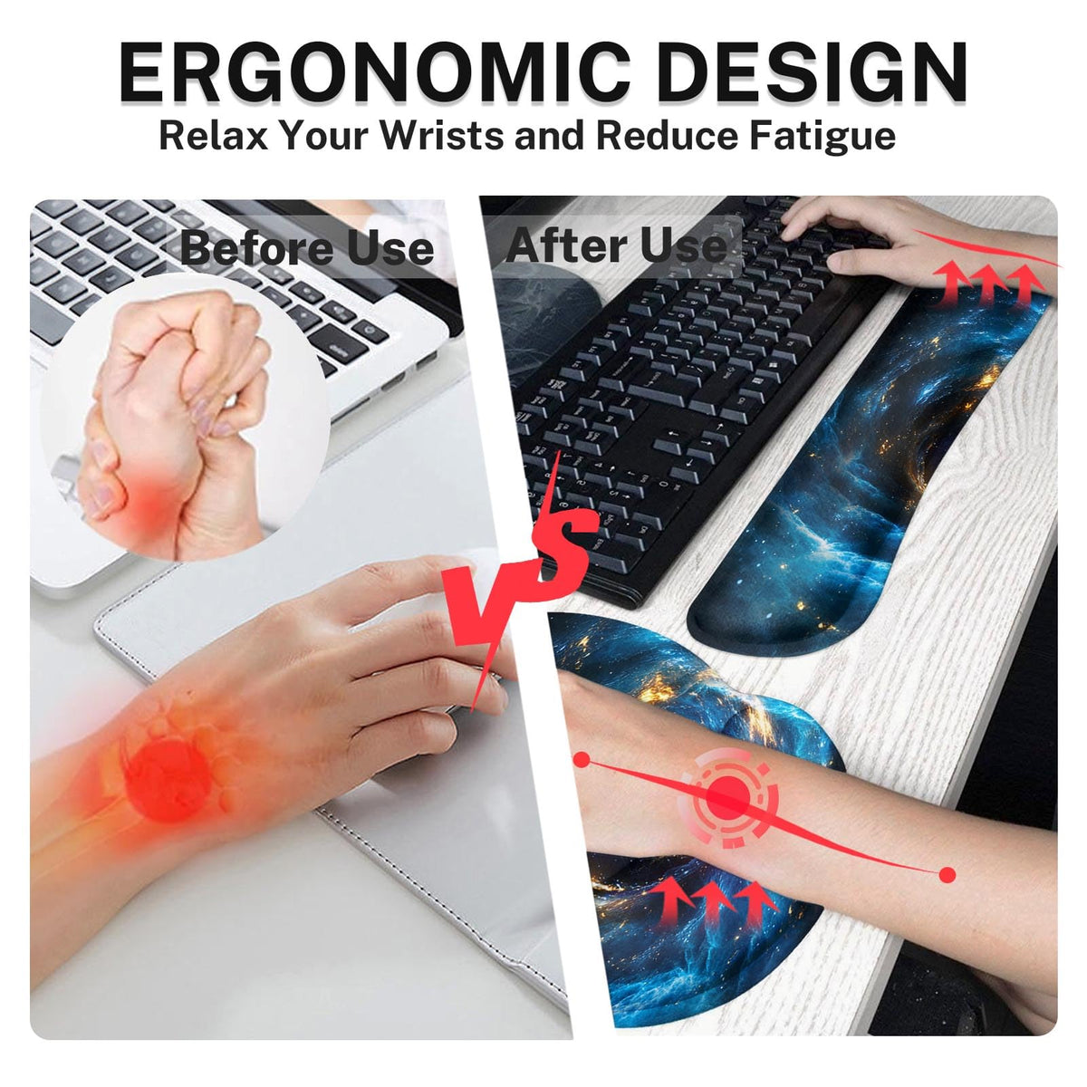 Britimes Ergonomic Mouse Pad Set with Wrist Rest, Galaxy Space