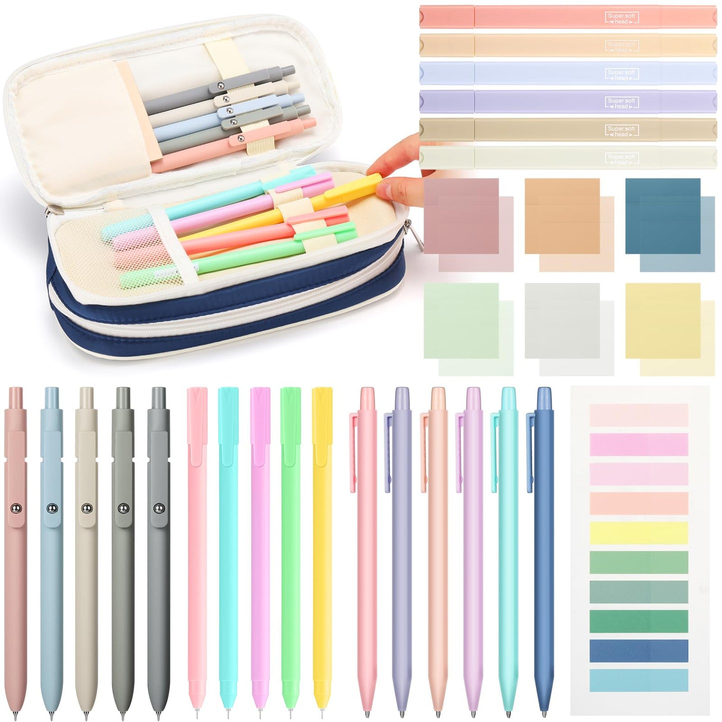 30 Pcs Aesthetic School Supplies for Stationary Essentials, Navy