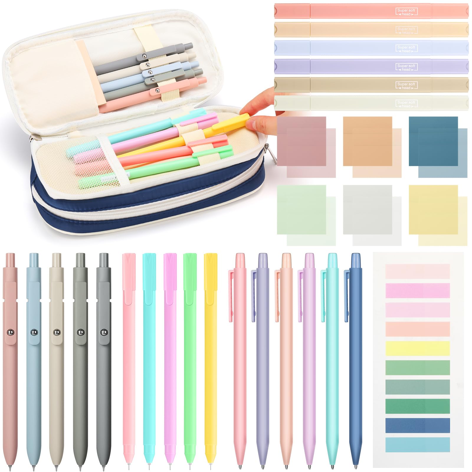 30 Pcs Aesthetic School Supplies for Stationary Essentials, Navy
