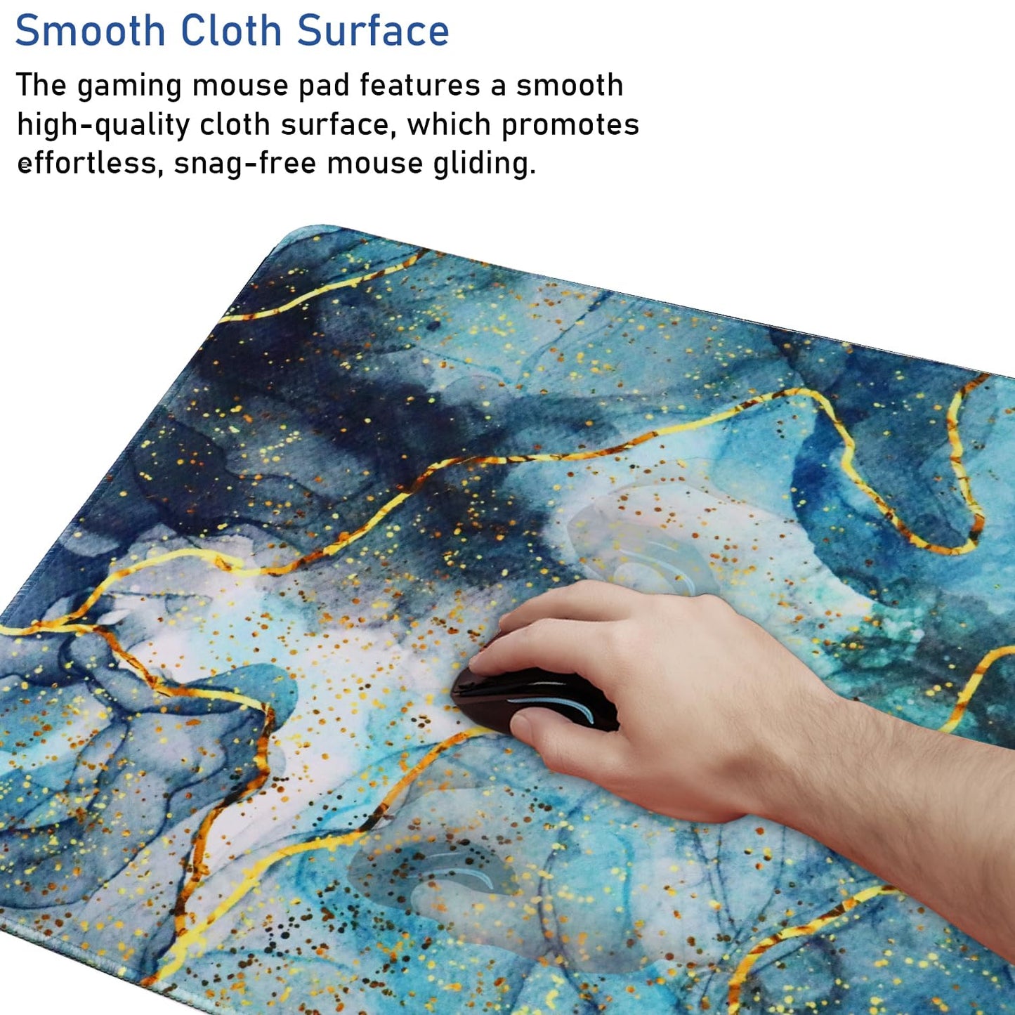 Large Extended Gaming Mouse Pad with Stitched Edges, Waterproof Desk Mat