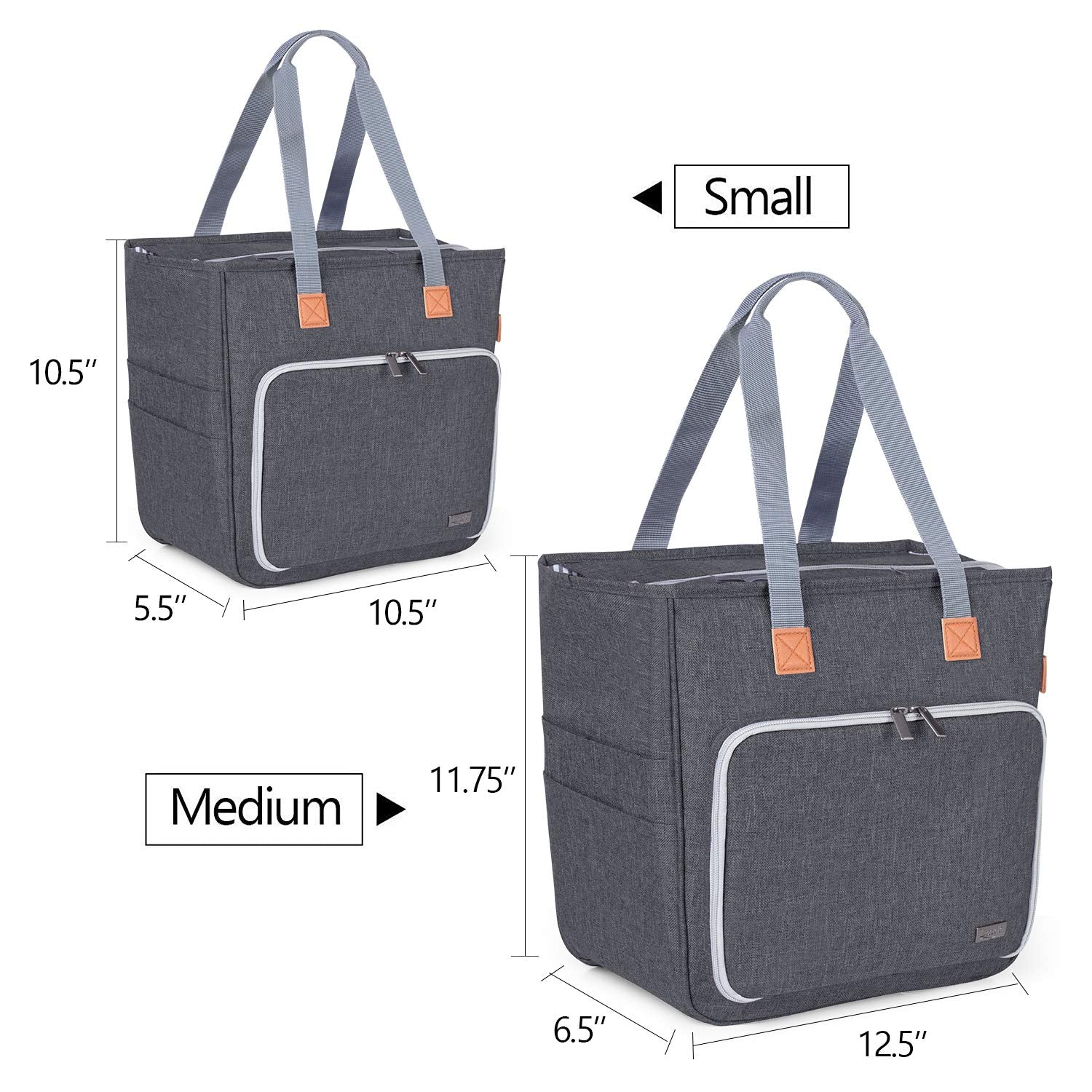 LUXJA Knitting Yarn Storage Tote Bag, Gray