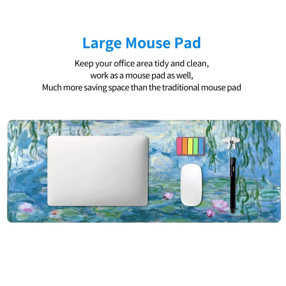 Mouse Pad Stitched Edge XL Large Mousepad 31.5" X 12" Rubber Base Non Slip Desk Mat for Laptop Pc