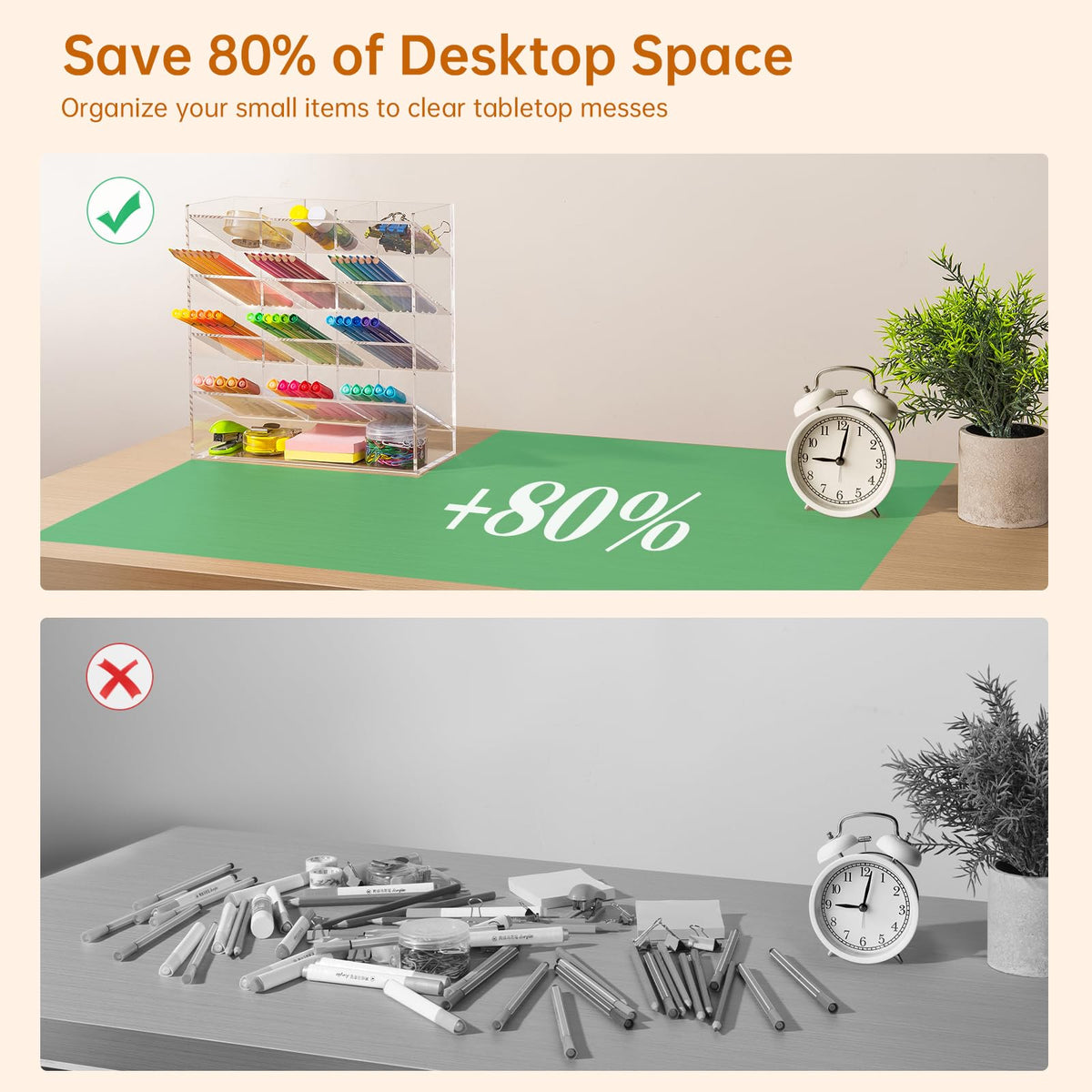 BEYGORM Acrylic Vertical Marker Organizer for 150 Markers, Desk Orgaizer