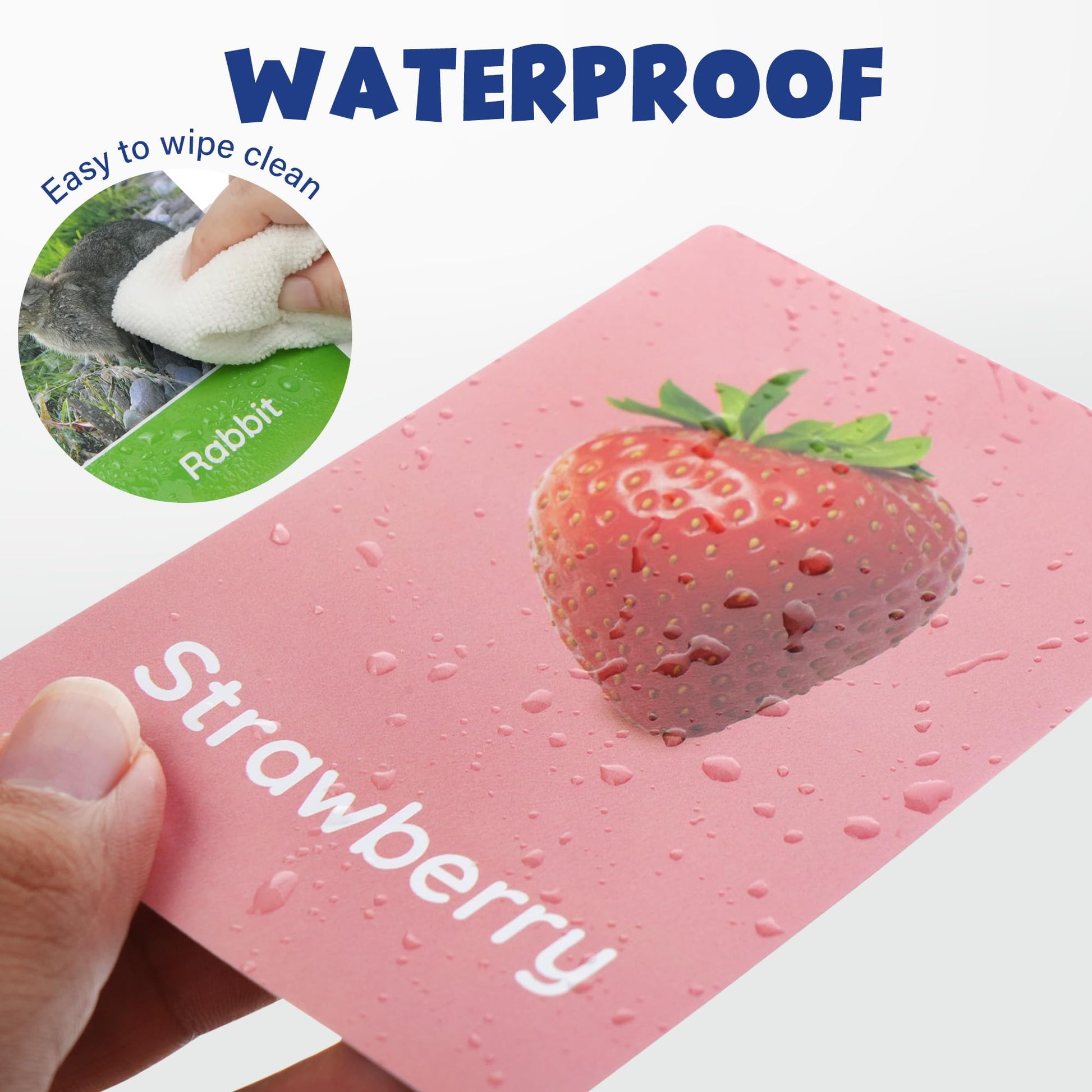 BenBen Flash Cards for Toddlers 1-3, Rip Proof & Waterproof, 84 Double-Sided Educational