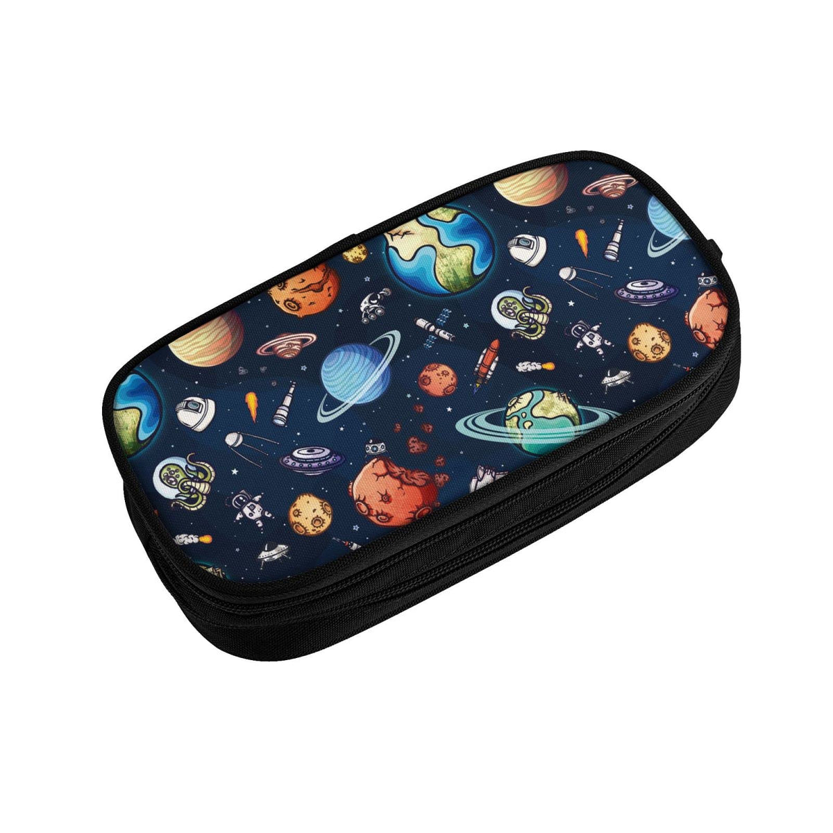 YETTA YANG Galaxy Spacecraft Astronaut Space Navy Blue Pencil Box Case for Pen Holders Office