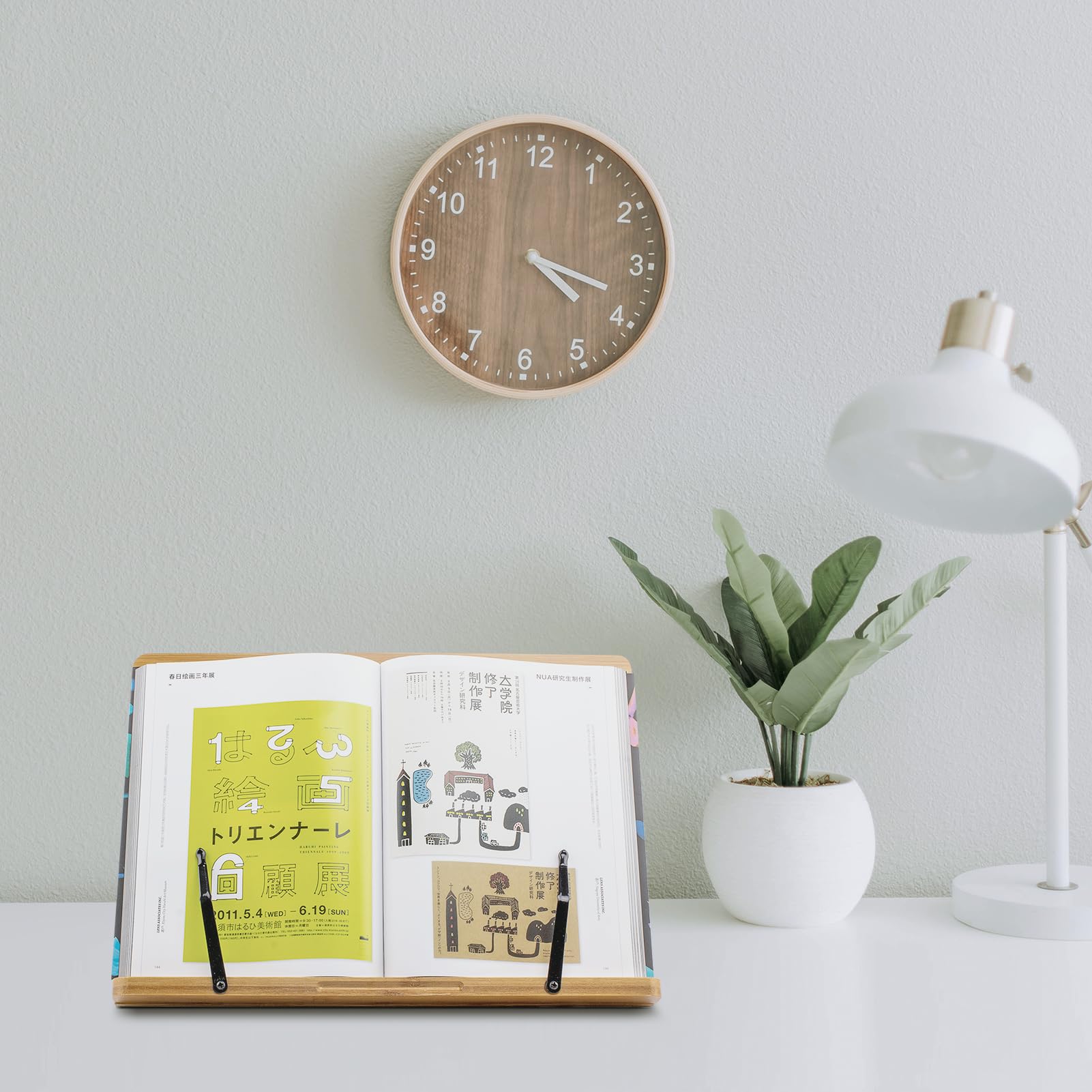 Large A+ (15.4 x 11) Inch XL Bamboo Book Stands for Reading Hands Free