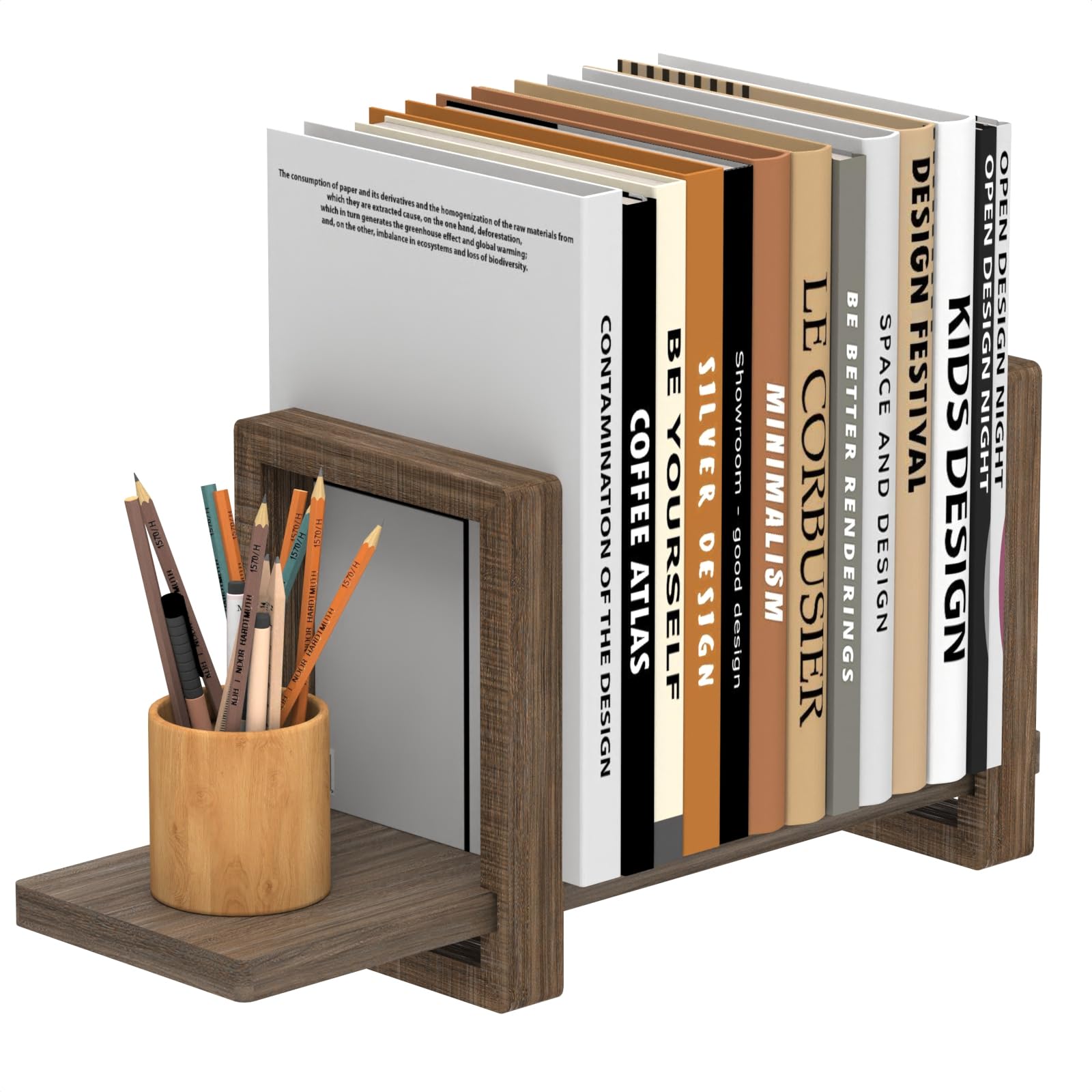 Adjustable Desktop Bookshelf Wooden Desk Book Holder Organizer Tabletop Bookshelf Mini Book Shelf