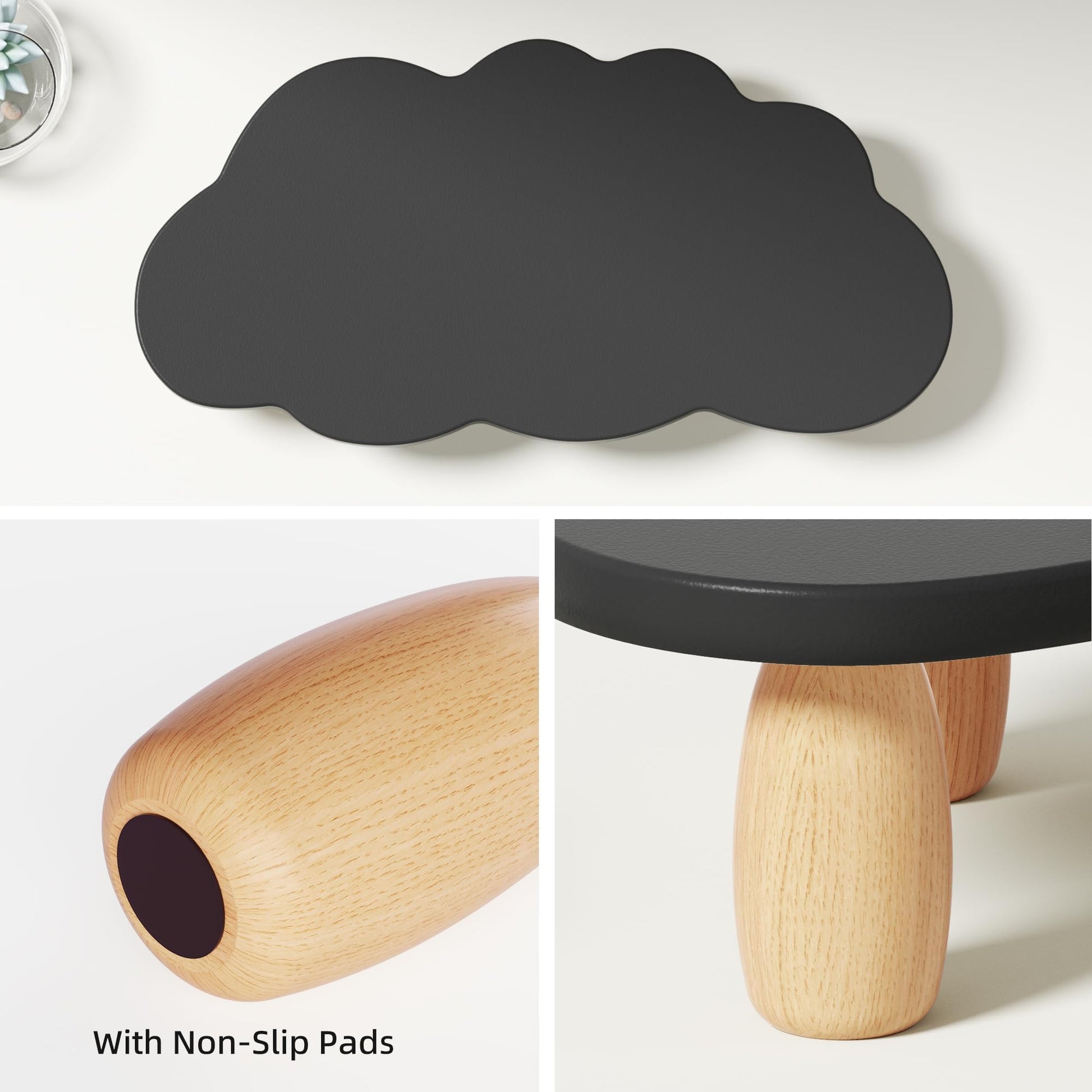 AFOOYO Monitor Stand Riser,Cloud Shape Wood Computer Monitor Stand, 16.5IN Monitor Stand Riser