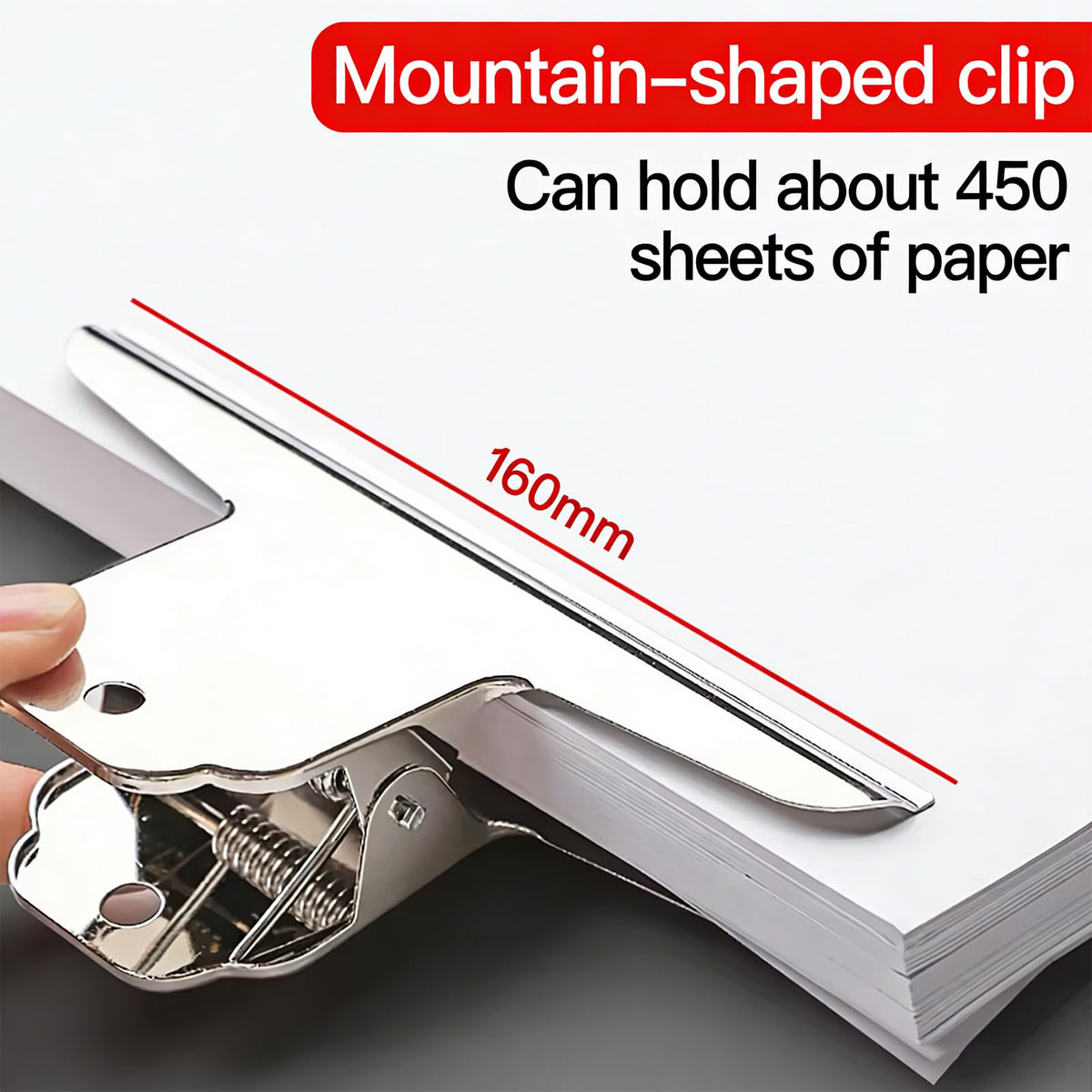 Extra Large Bull Paper Clips, 6.3 Inch - 12 Pack, Silver, 160 mm, Stainless Steel Mountain Binder