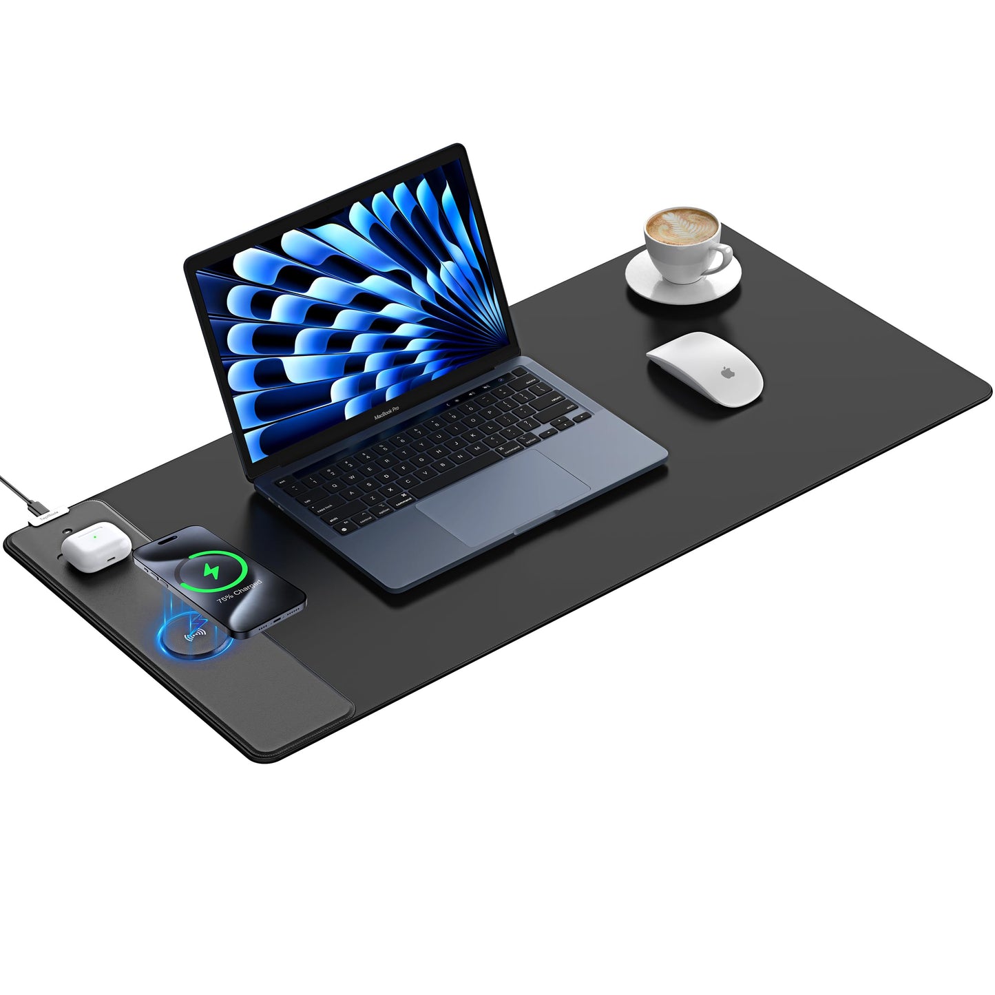 TopMade Wireless Charging Mouse Pad, 31.5"x15.75" XXL Large Desk Pad