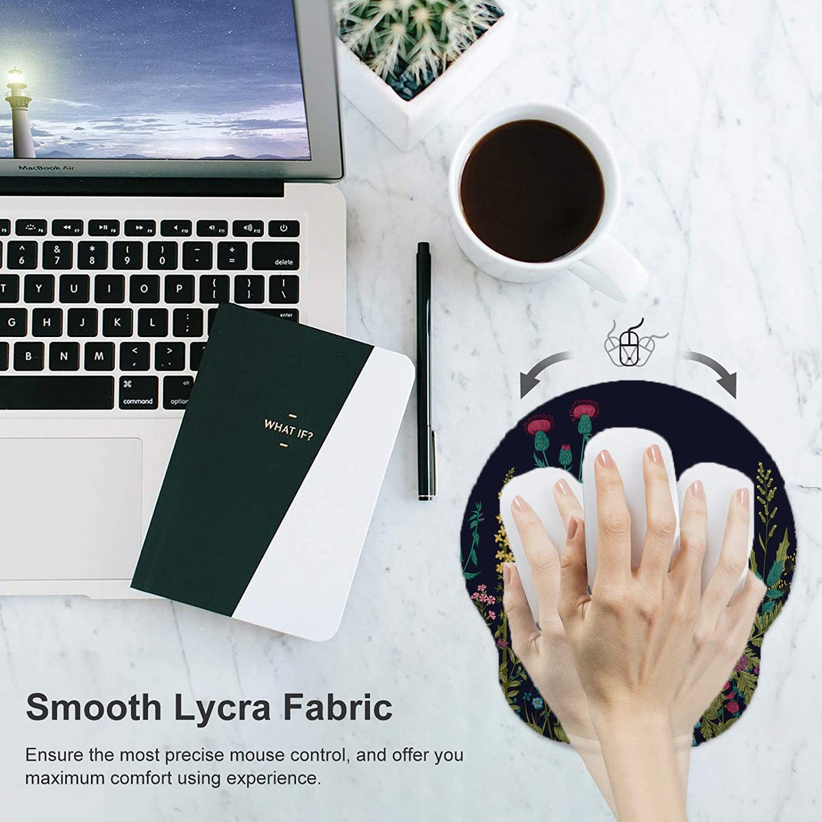 Lateefah Mouse Pad with Wrist Rest, 3-in-1 Gaming Mouse Pad, Keyboard Wrist Rest, Ergonomic Memory
