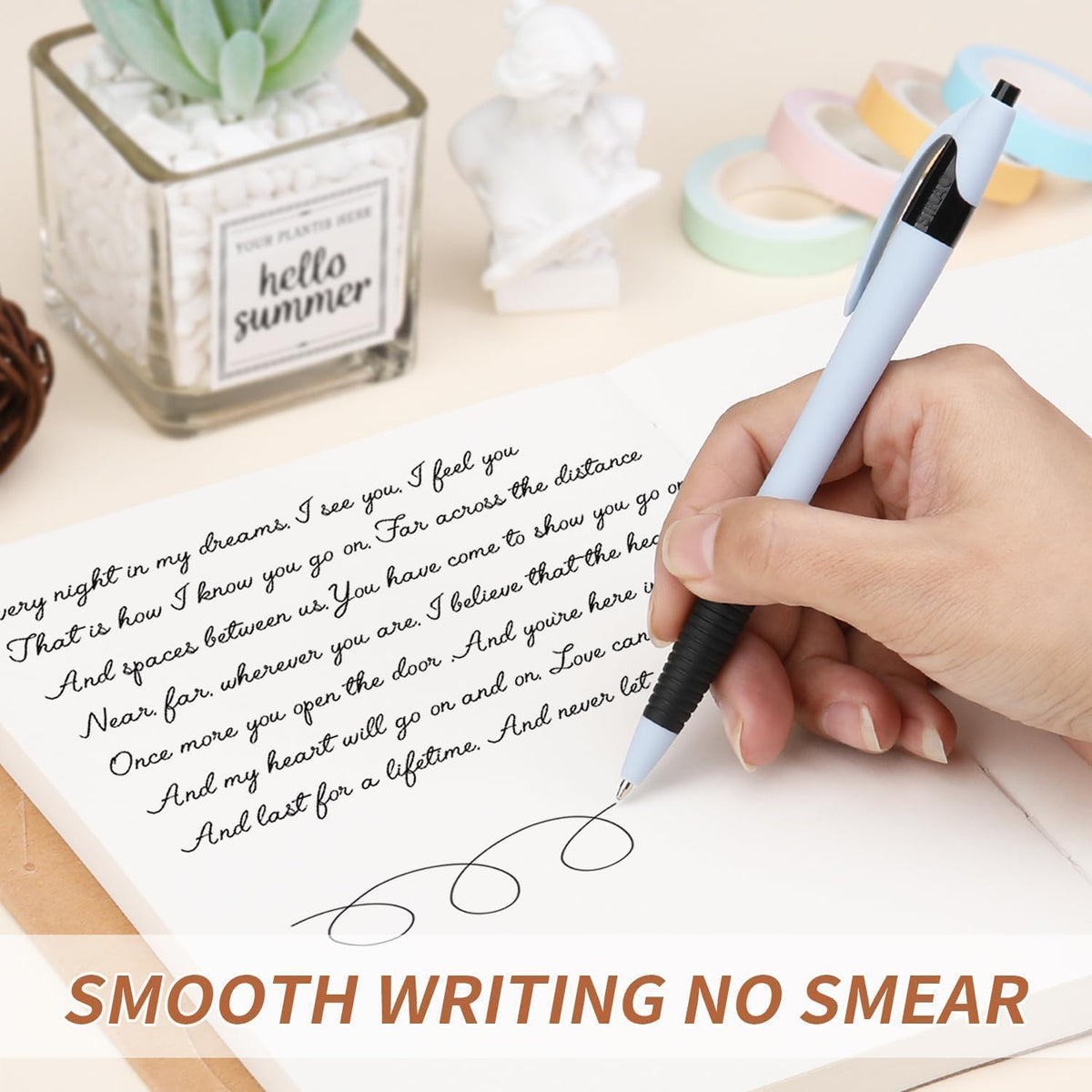 Sikao Pens Bulk, 60 Pack Gripped Slimster Ballpoint Pens -Morandi