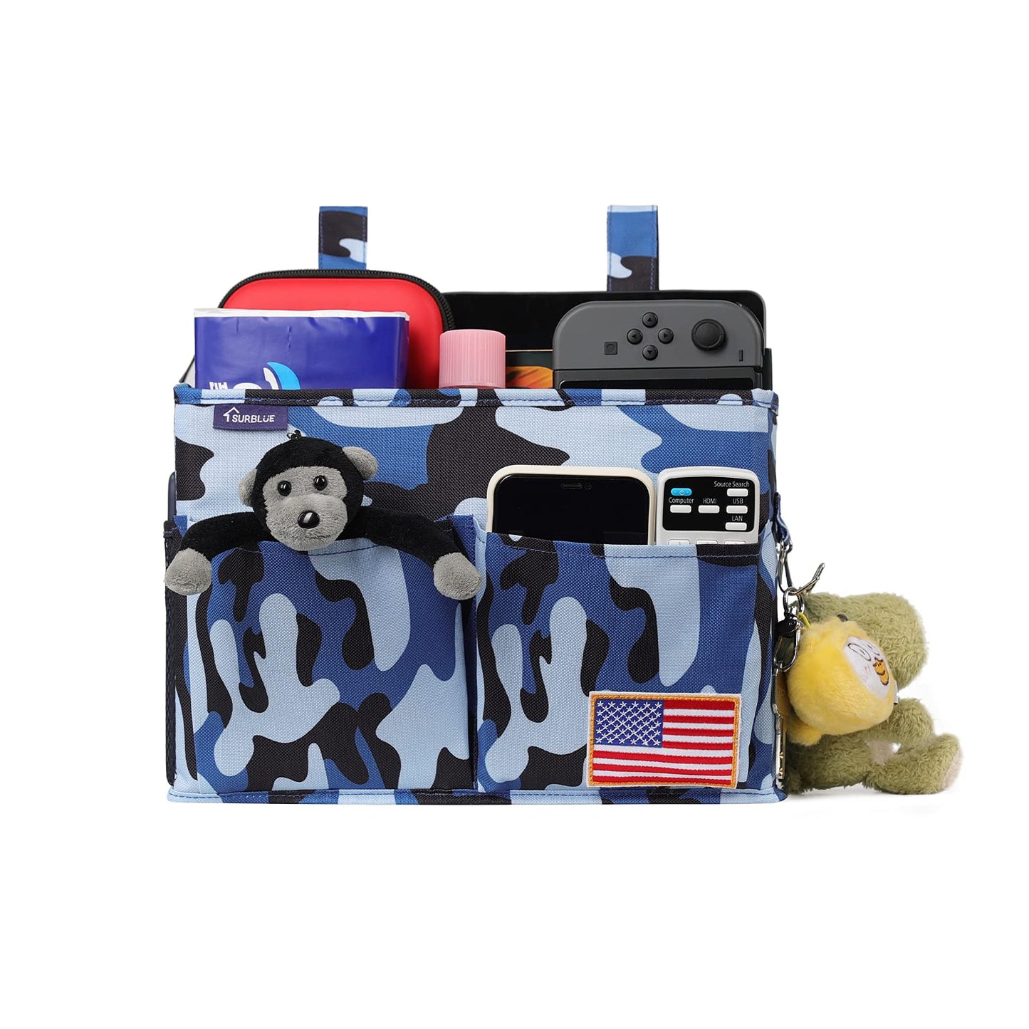 Surblue Bedside Caddy Hanging Bed Organizer Storage Bag Pocket for Bunk and Hospital Beds, College