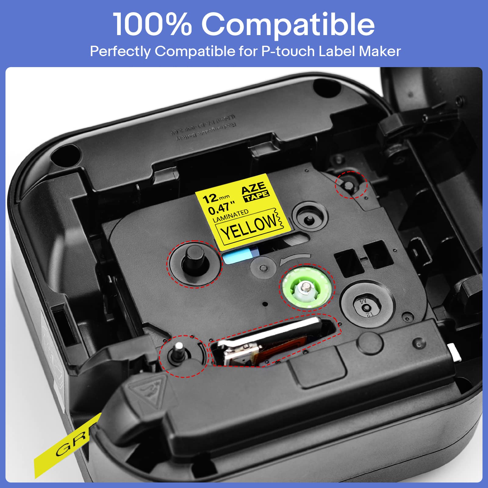 GREENCYCLE 6 Pack Compatible for Brother Ptouch Label Maker Tape TZe 231 131 431 531 631 731 12mm