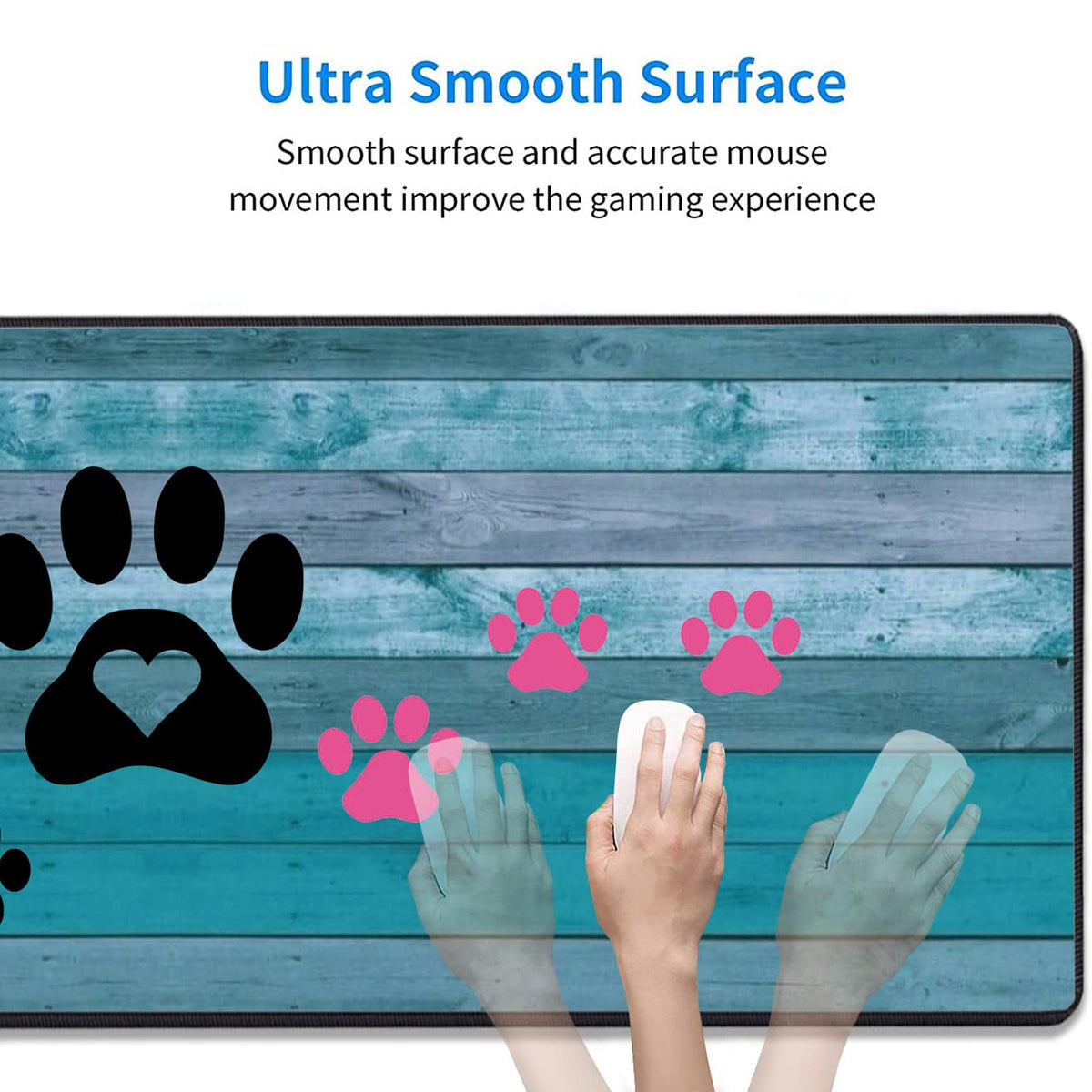 Extended Gaming Mouse Pad with Stitched Edges, Large Anti-Slip Mouse Pad (31.5x11.8 Inches) Desk