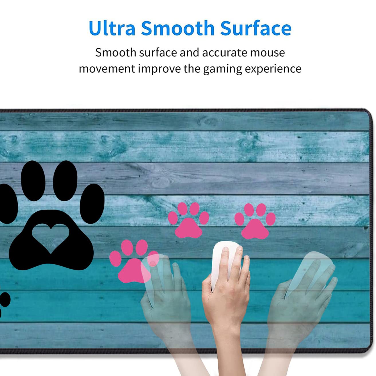 Extended Gaming Mouse Pad with Stitched Edges, Large Anti-Slip Mouse Pad (31.5x11.8 Inches) Desk