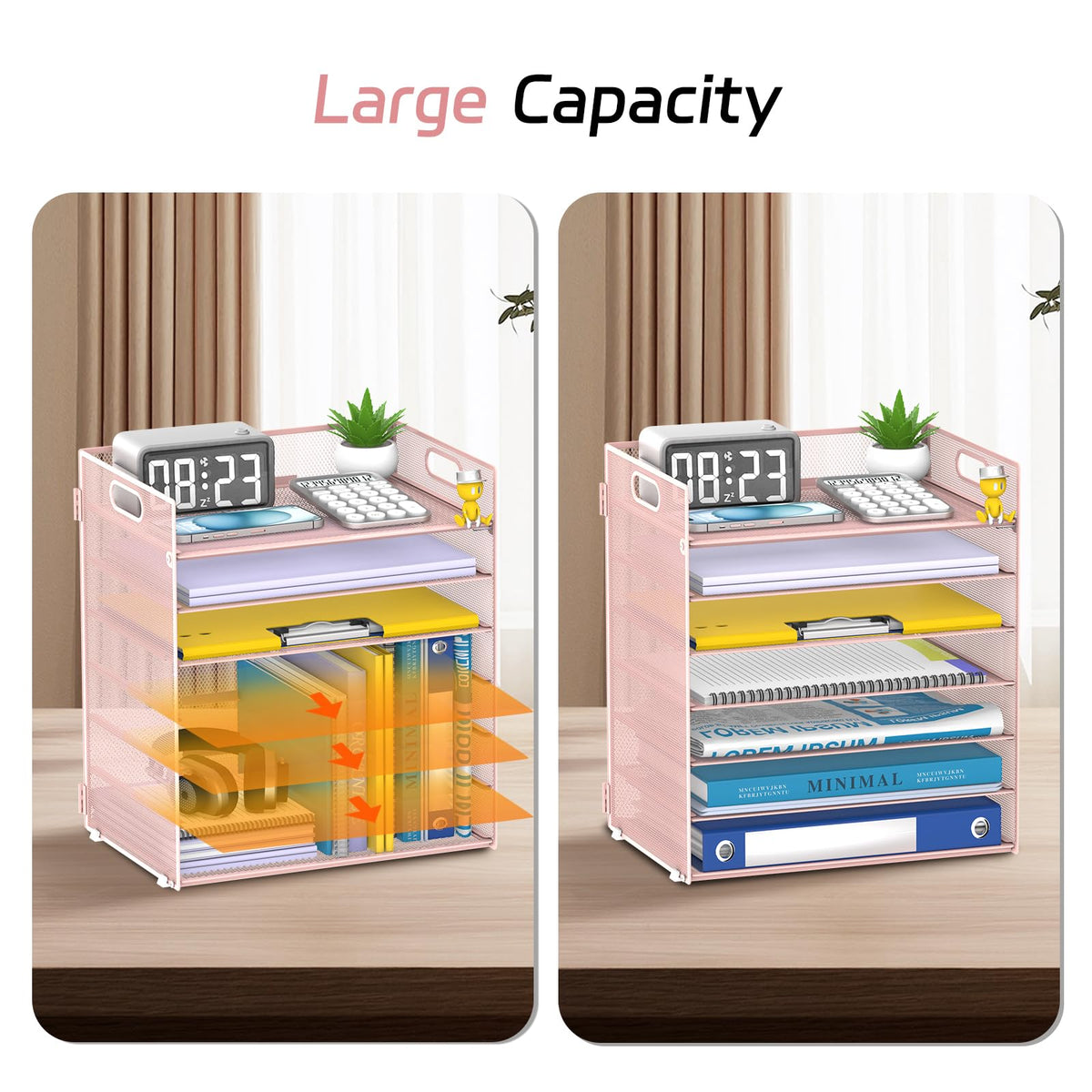 ReePlan 7 Tier Paper Organizer for Desk with Letter Trays & Handle