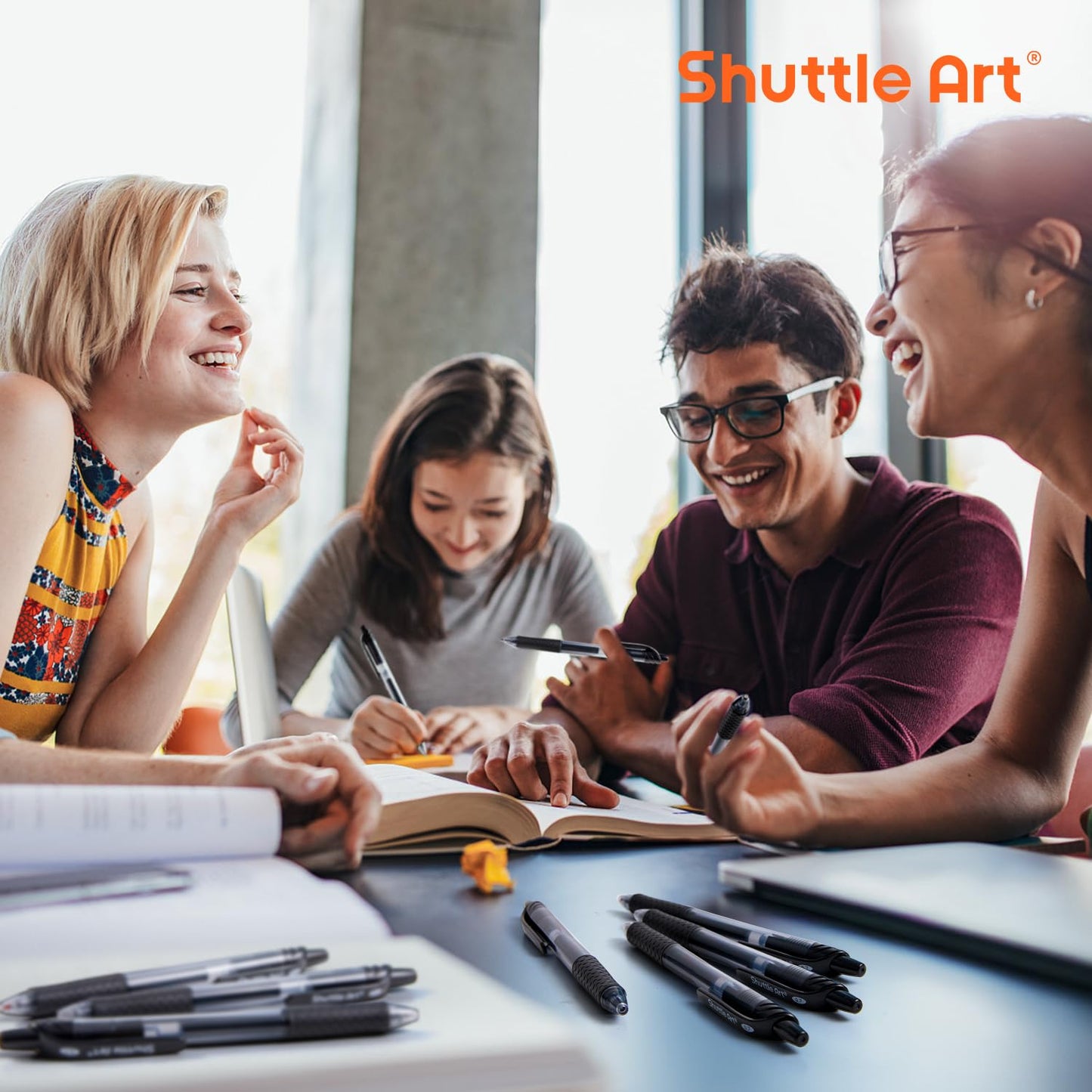 Shuttle Art Black Gel Pens, 70 Pack Retractable Medium Point Rollerball Gel Ink Pens Smooth Writing