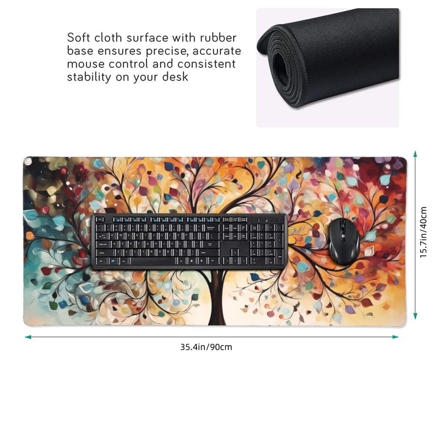 35.4 x 15.7 in, XXL Large Mouse Pad for Desk, Extended Keyboard Mouse Mat for Computer Office, Big