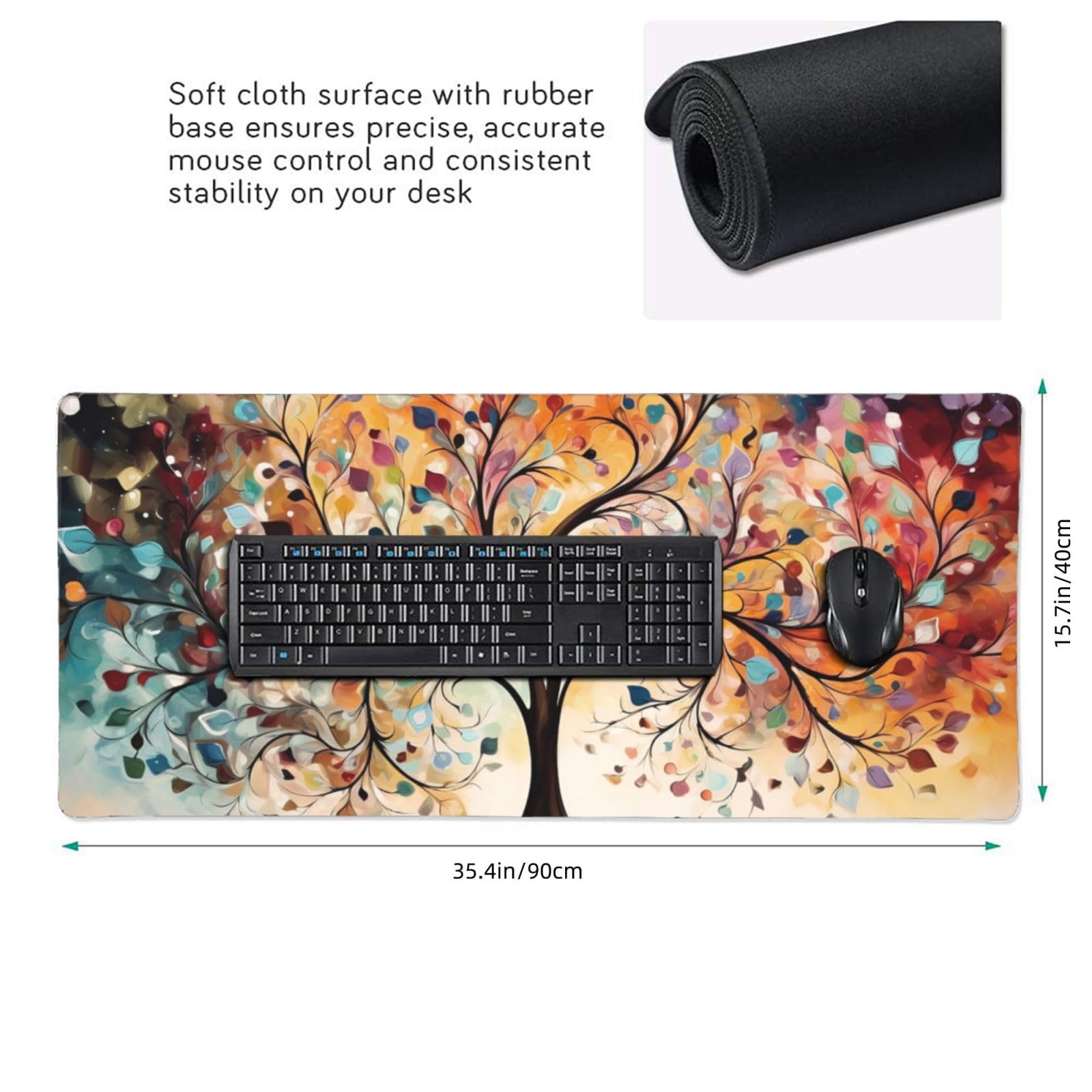 35.4 x 15.7 in, XXL Large Mouse Pad for Desk, Extended Keyboard Mouse Mat for Computer Office, Big