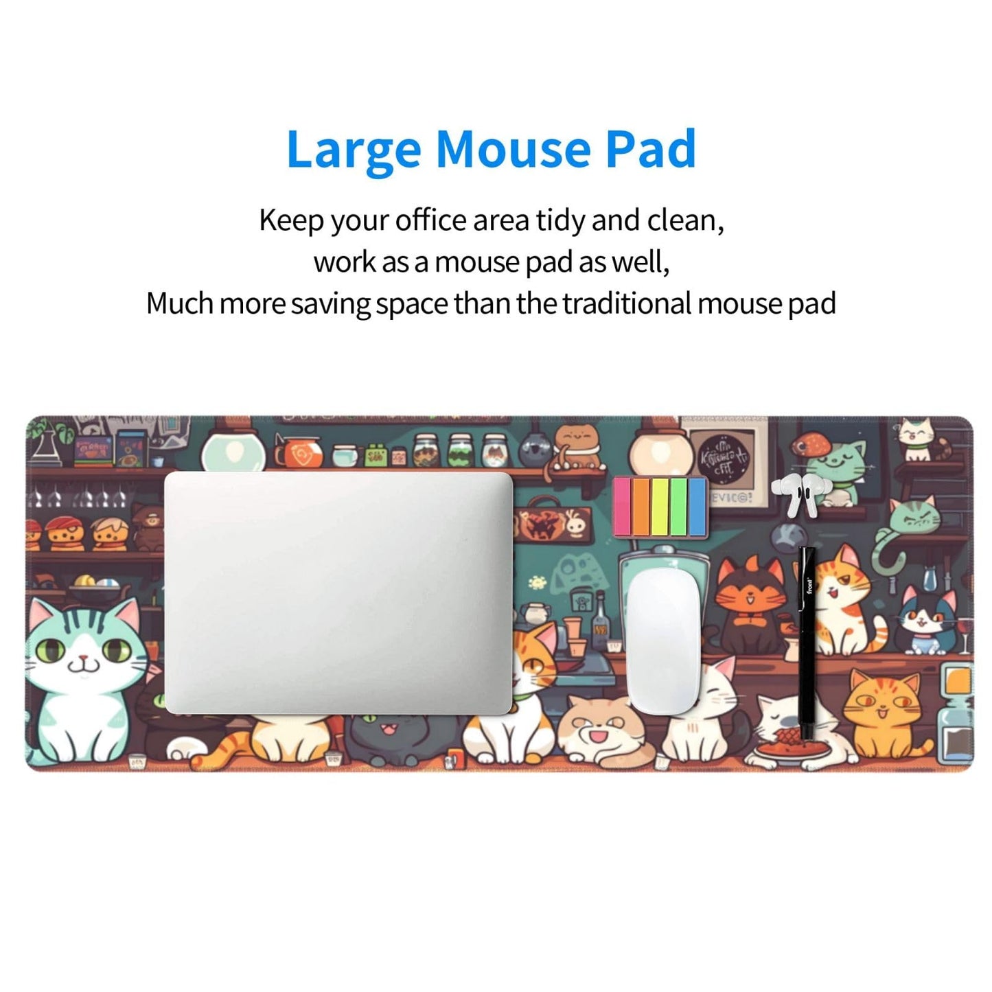 Gaming Mouse Pad Desk Pad,Extended Big Mouse Pad,31.5x11.8 Inch Long Computer Keyboard Mouse Mat